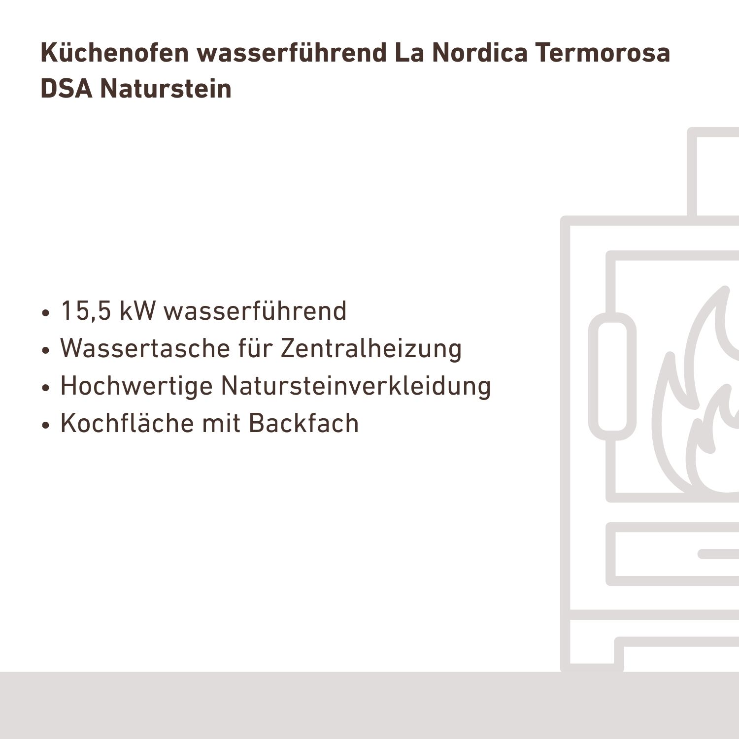 Küchenofen wasserführend La Nordica Termorosa DSA Naturstein