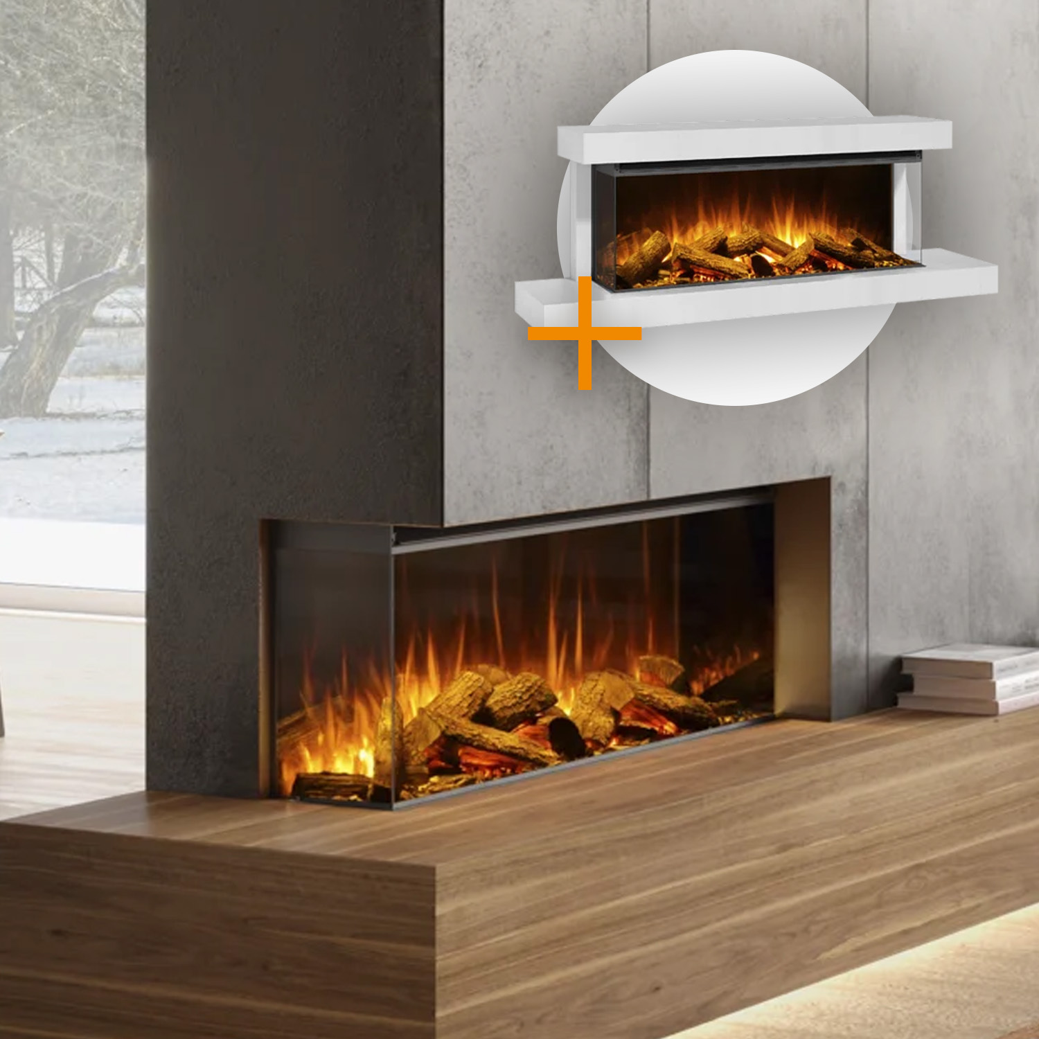 La Nordica Lumen 1200 LED Elektrokamin Kreideweiß