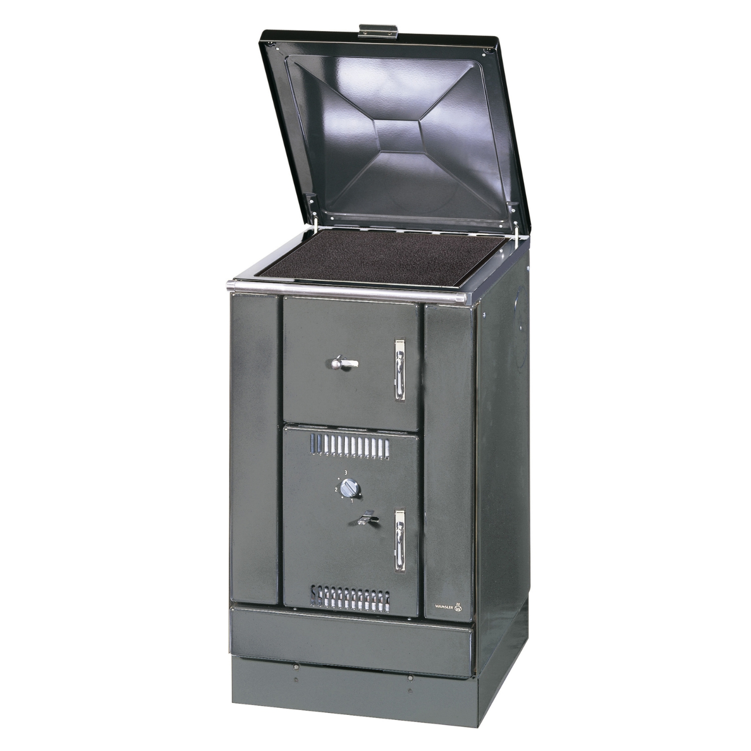 Wamsler K 158 CL Wasserführender Küchenofen Anthrazit/Chrom Glaskeramikkochfläche