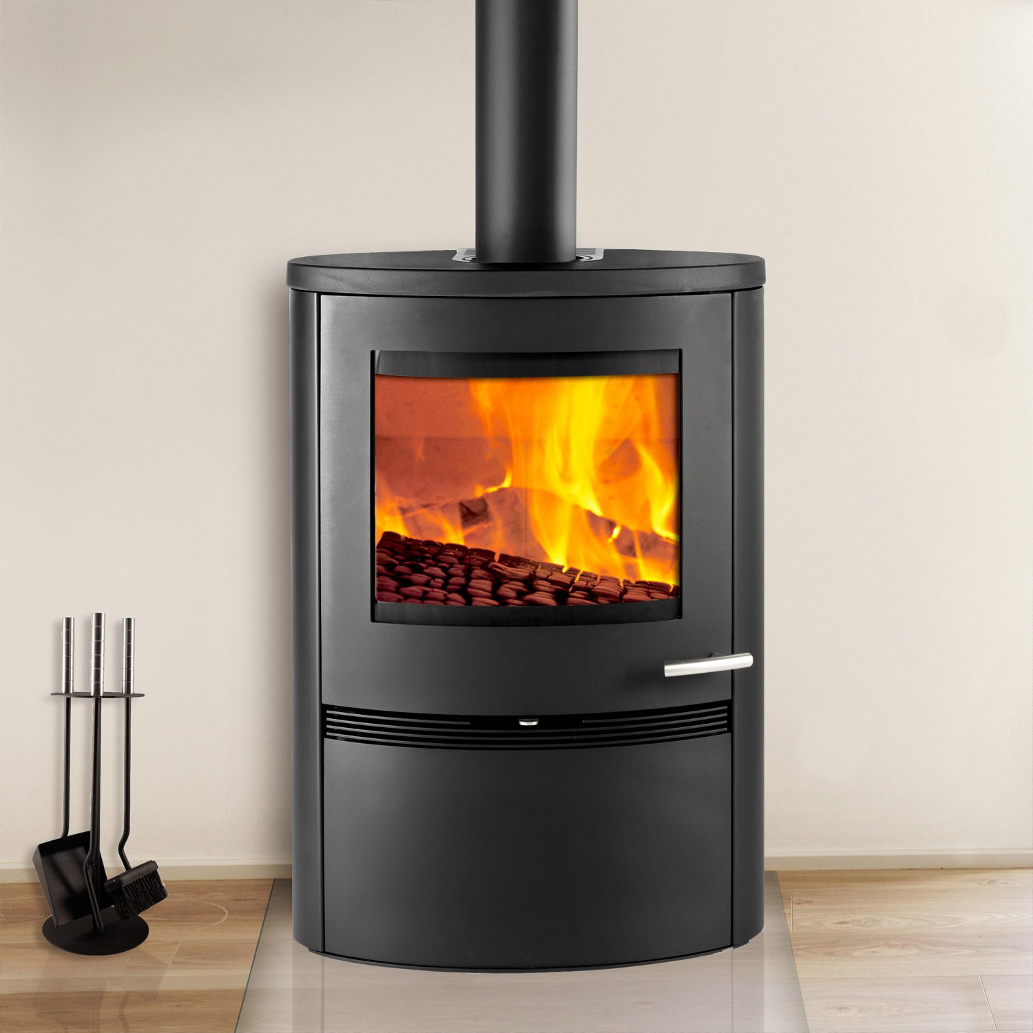 TermaTech TT22HS Kaminofen Black, Speckstein schwarz lackiert