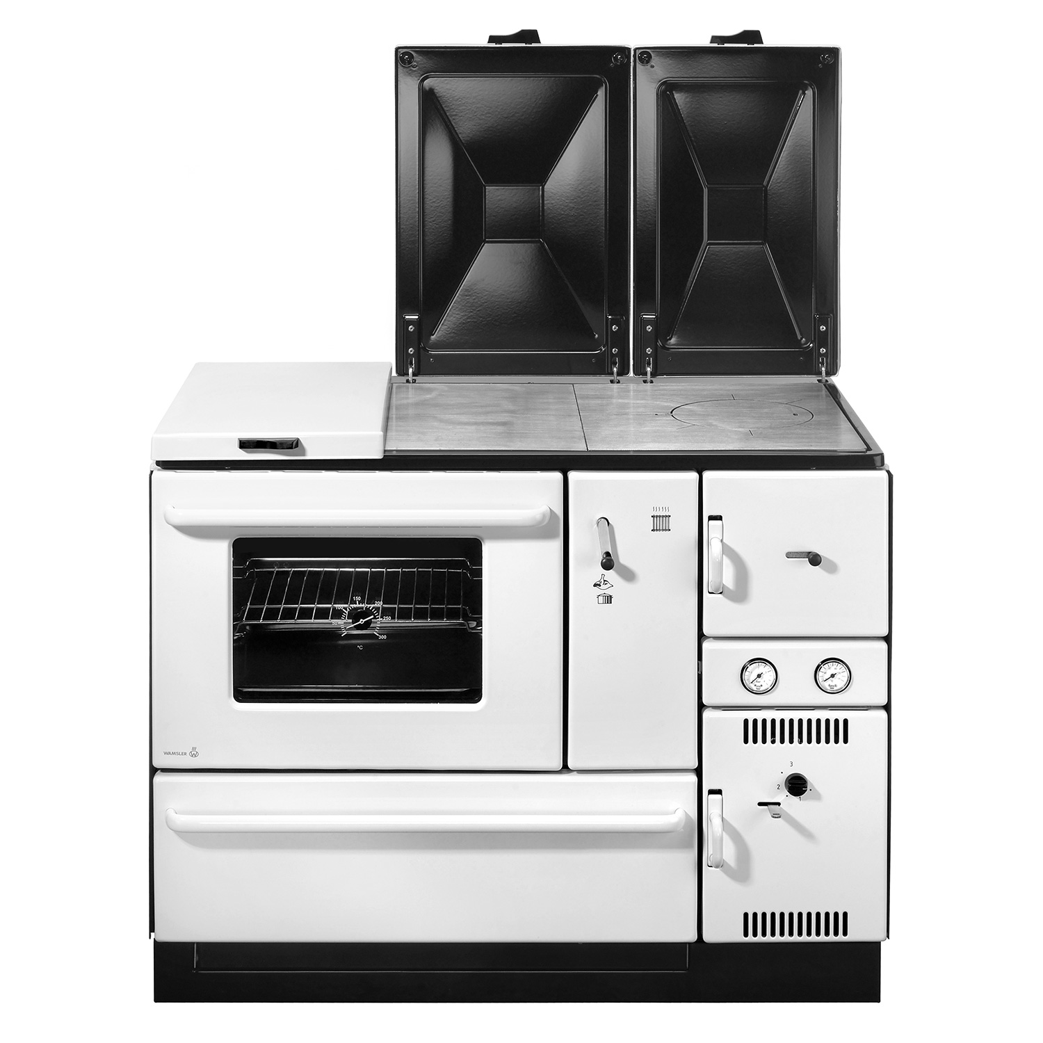 Wamsler K 178 Küchenofen wasserführend Weiß Rauchrohr links