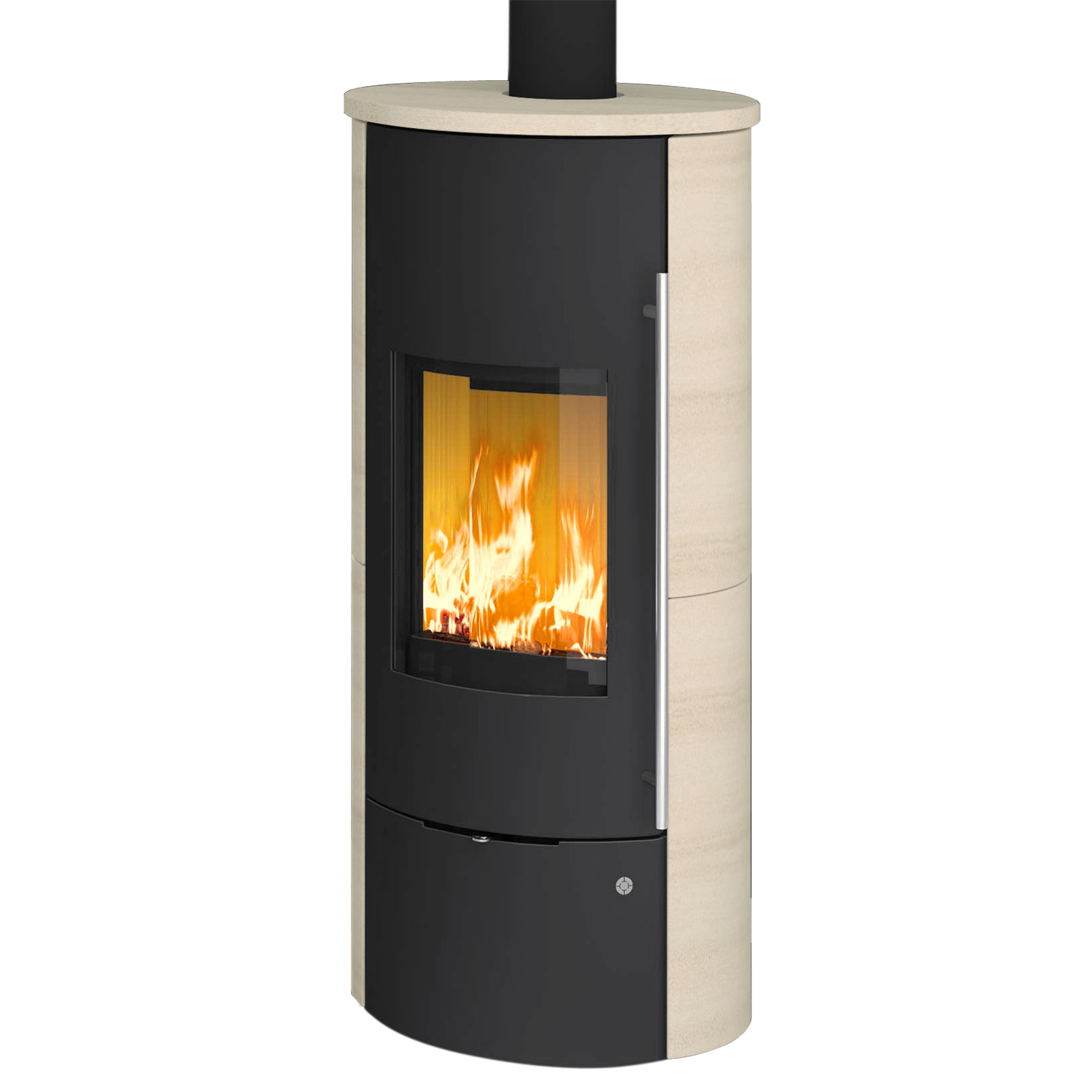 Olsberg Tolima Aqua II Compact Wasserführender Kaminofen Stahl Schwarz | Keramikverkleidung Caffe Freddo