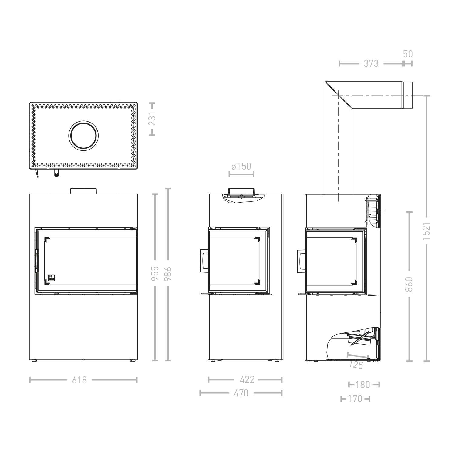 Austroflamm Dexter 2.0 Kaminofen Stahl Gussgrau Türanschlag rechts Austroflamm Dexter 2.0 Kaminofen Stahl Gussgrau Türanschlag rechts