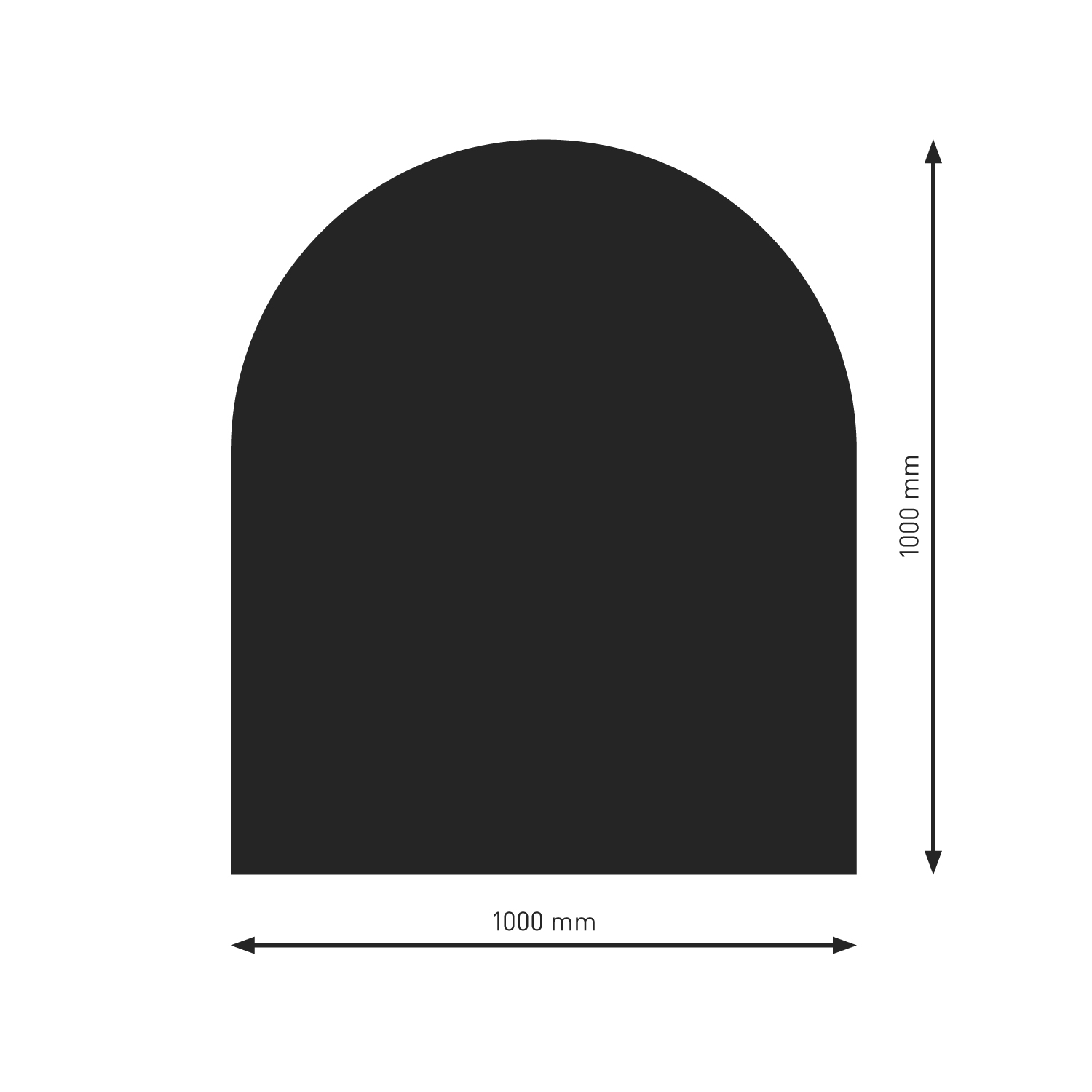 Raik Bodenplatte B3 Halbrund schwarz pulverbeschichtet 1000 x 1000 mm Raik Bodenplatte B3 Halbrund schwarz pulverbeschichtet 1000 x 1000 mm