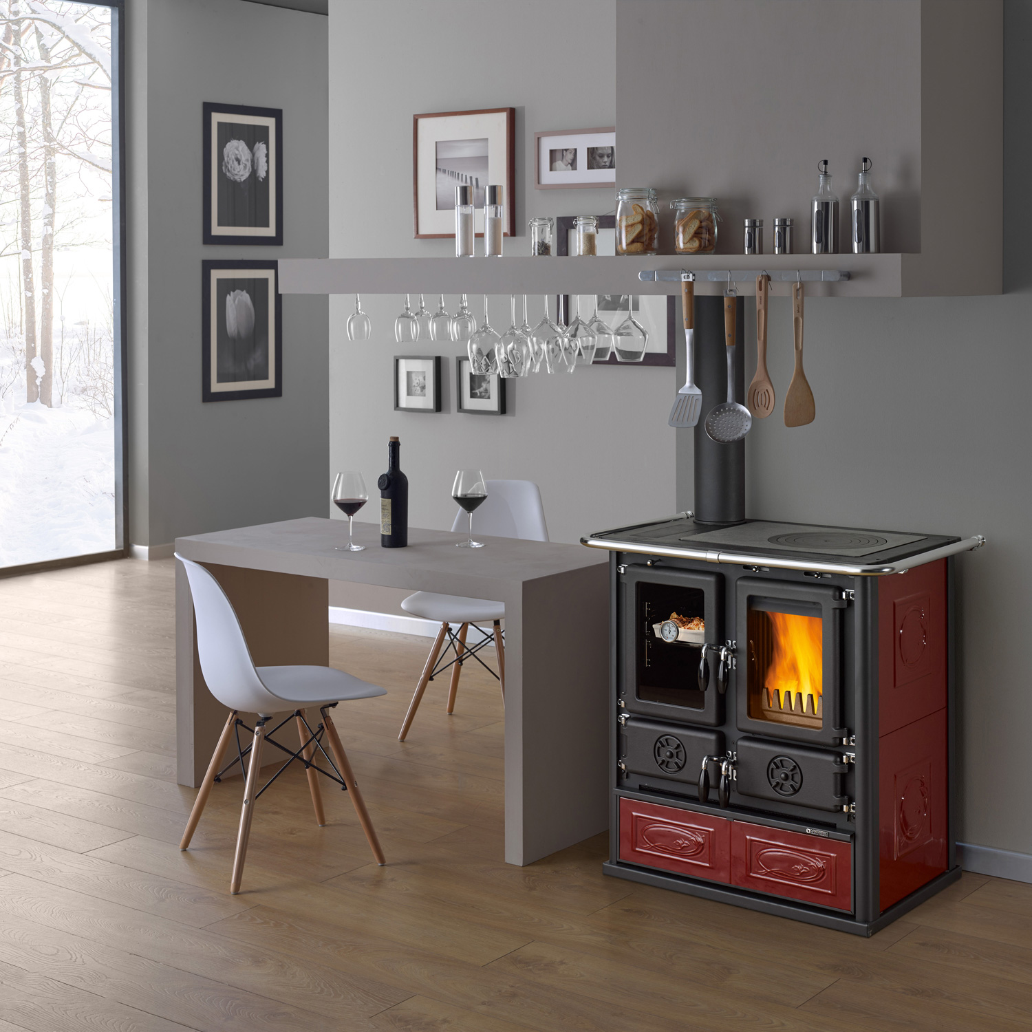 La Nordica Rosetta SX. 16 Küchenofen Liberty Bordeaux