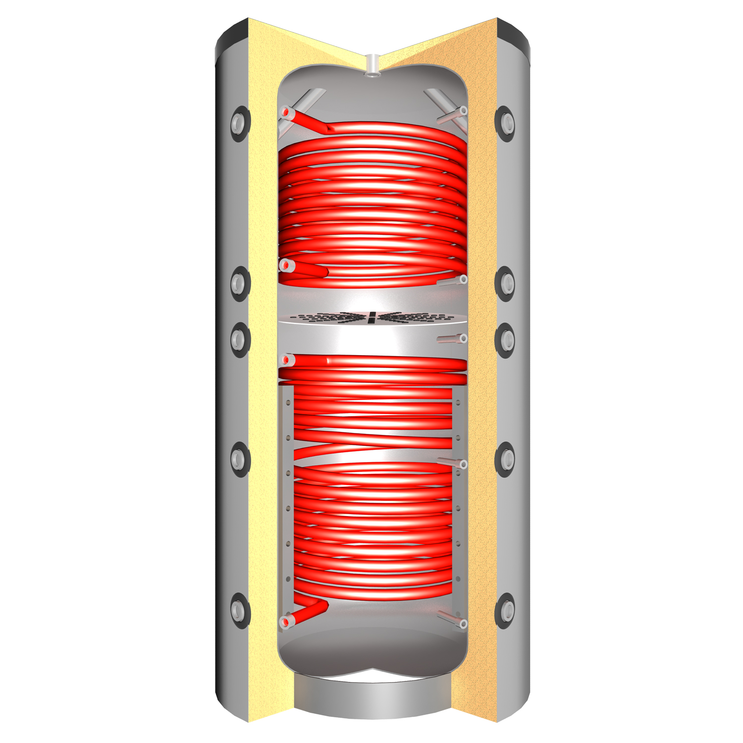 Pufferspeicher TPSLRR 1000 (887 Liter) mit Schichtladesystem 2x Solarwärmetauscher Pufferspeicher TPSLRR 1000 (887 Liter) mit Schichtladesystem 2x Solarwärmetauscher