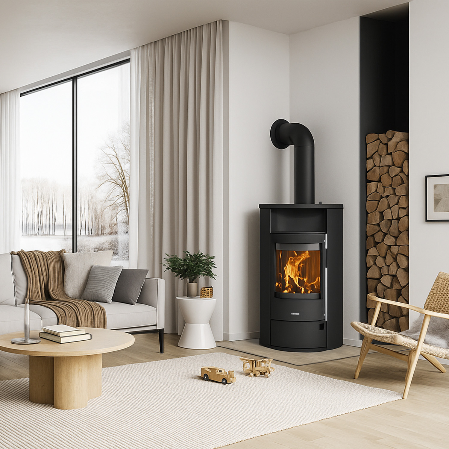 Oranier Polar Neo Eck Kaminofen Stahl Schwarz
