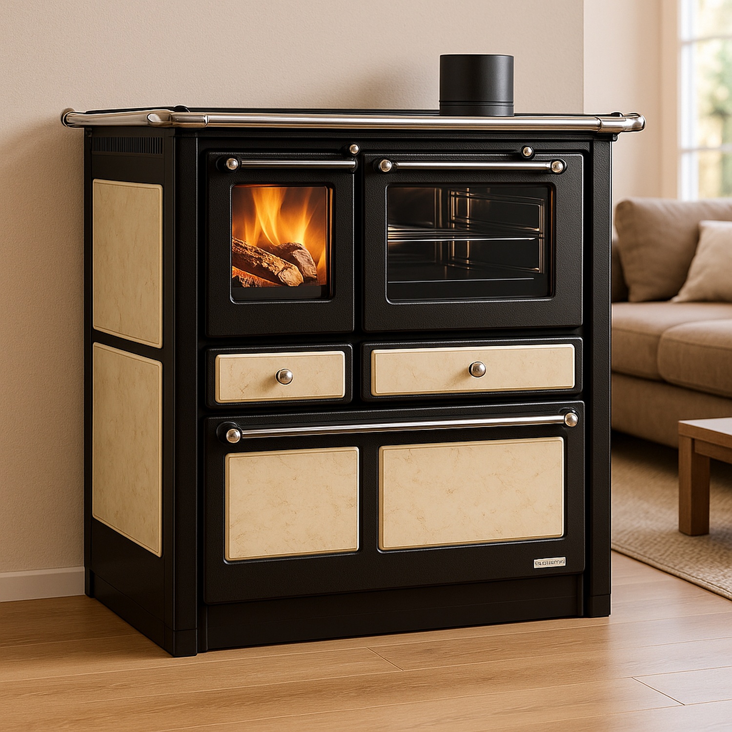 Westminster Holzherd K 85 F II antik Rauchrohranschluss links