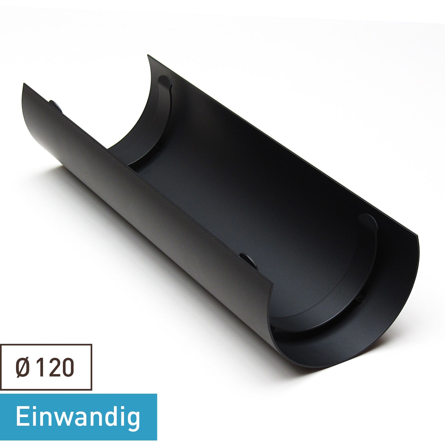 Raik Basic Thermoschild 120mm schwarz L: 460mm für Rauchrohr / Ofenrohr