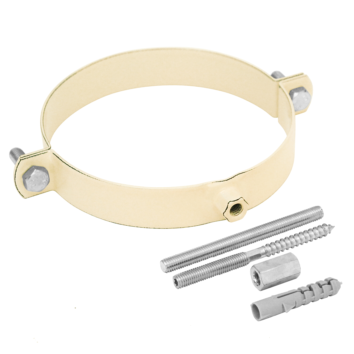 Raik Rauchrohr / Ofenrohr Emaille 130mm - Rohrschelle Elfenbein