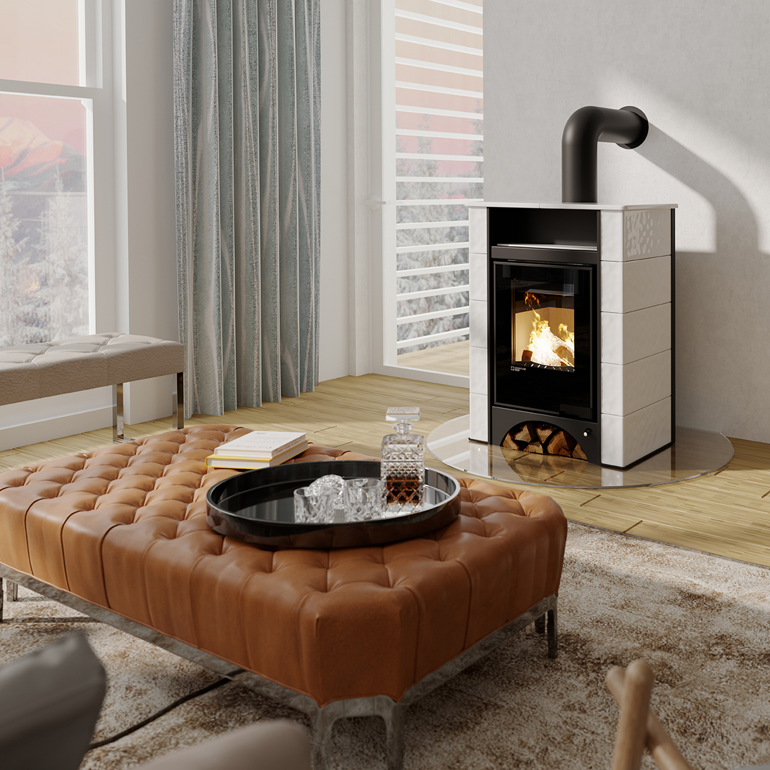 Aquaflam Vario Peru Manual Wasserführender Kaminofen Weiß 11/5 kW