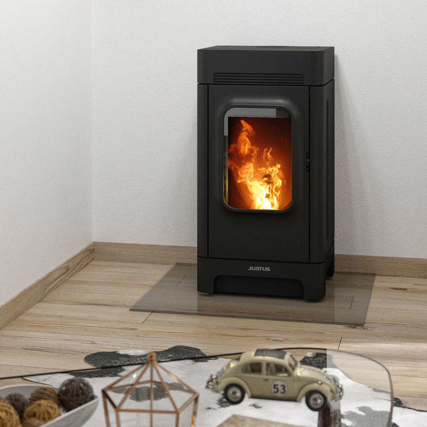 Justus Canis Pelletofen Stahl Schwarz Justus Canis Pelletofen Stahl Schwarz