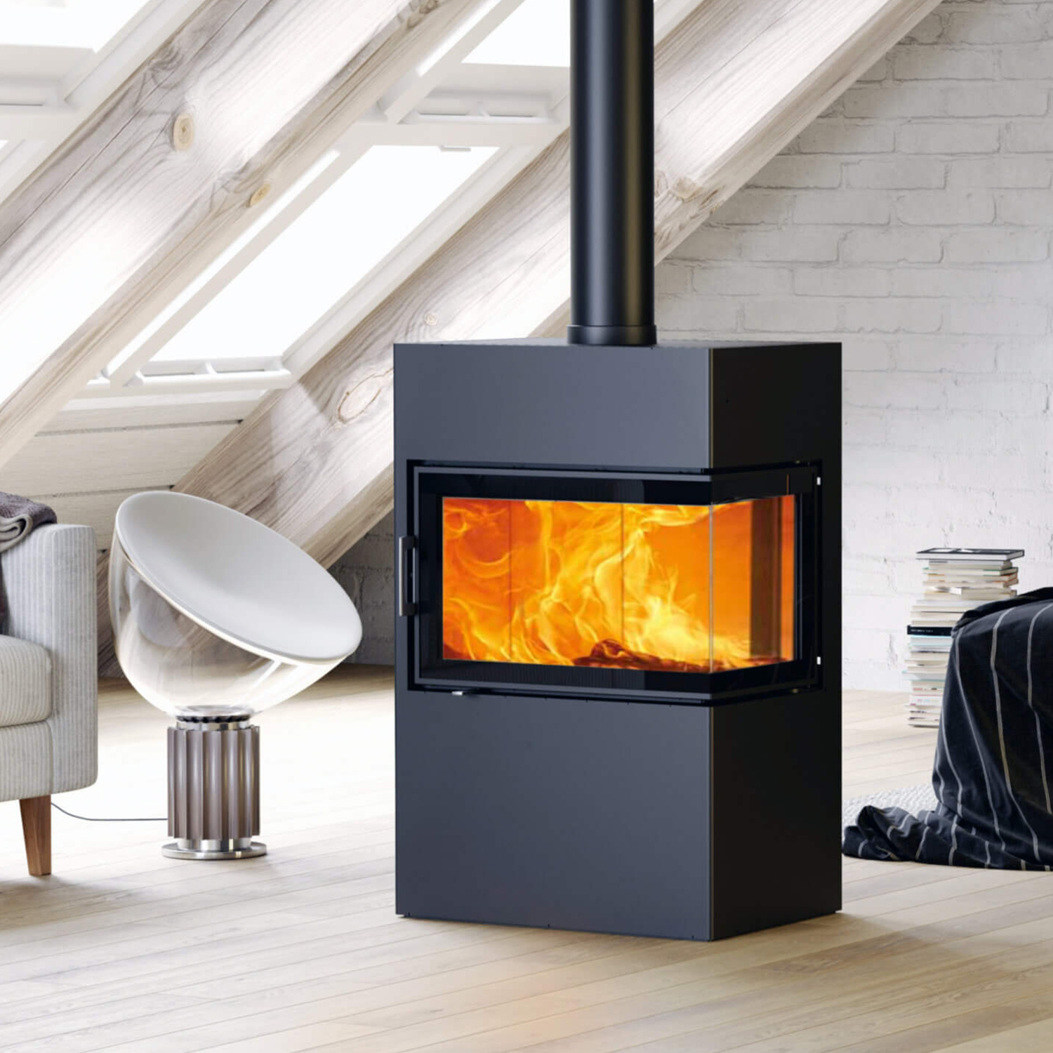 Austroflamm Dexter 2.0 Kaminofen Stahl Gussgrau Türanschlag rechts Austroflamm Dexter 2.0 Kaminofen Stahl Gussgrau Türanschlag rechts