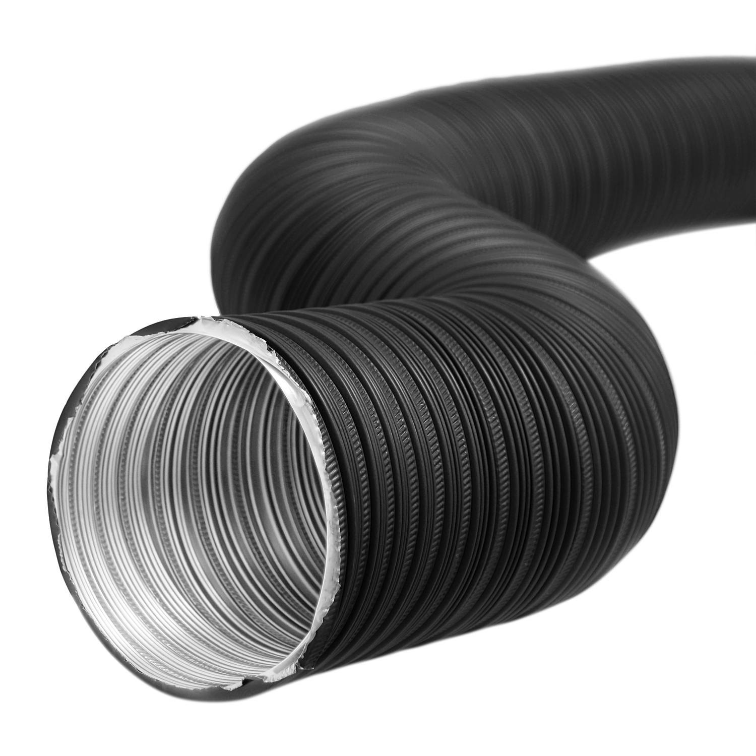 Raik Color Flex Aluflexrohr schwarz Ø 100 mm Länge 1,5 m, für Außenluft-Anschluss Raik Color Flex Aluflexrohr schwarz Ø 100 mm Länge 1,5 m, für Außenluft-Anschluss