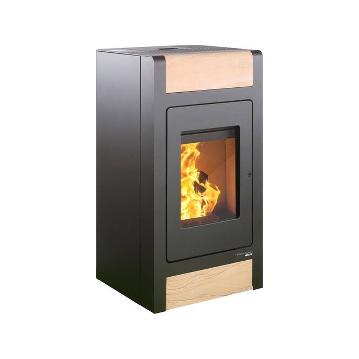 Haas+Sohn P Pelletofen HSP 2.stone, perl-schwarz/Woodstone - mit WLAN Option (Local mit Wochenprogramm)