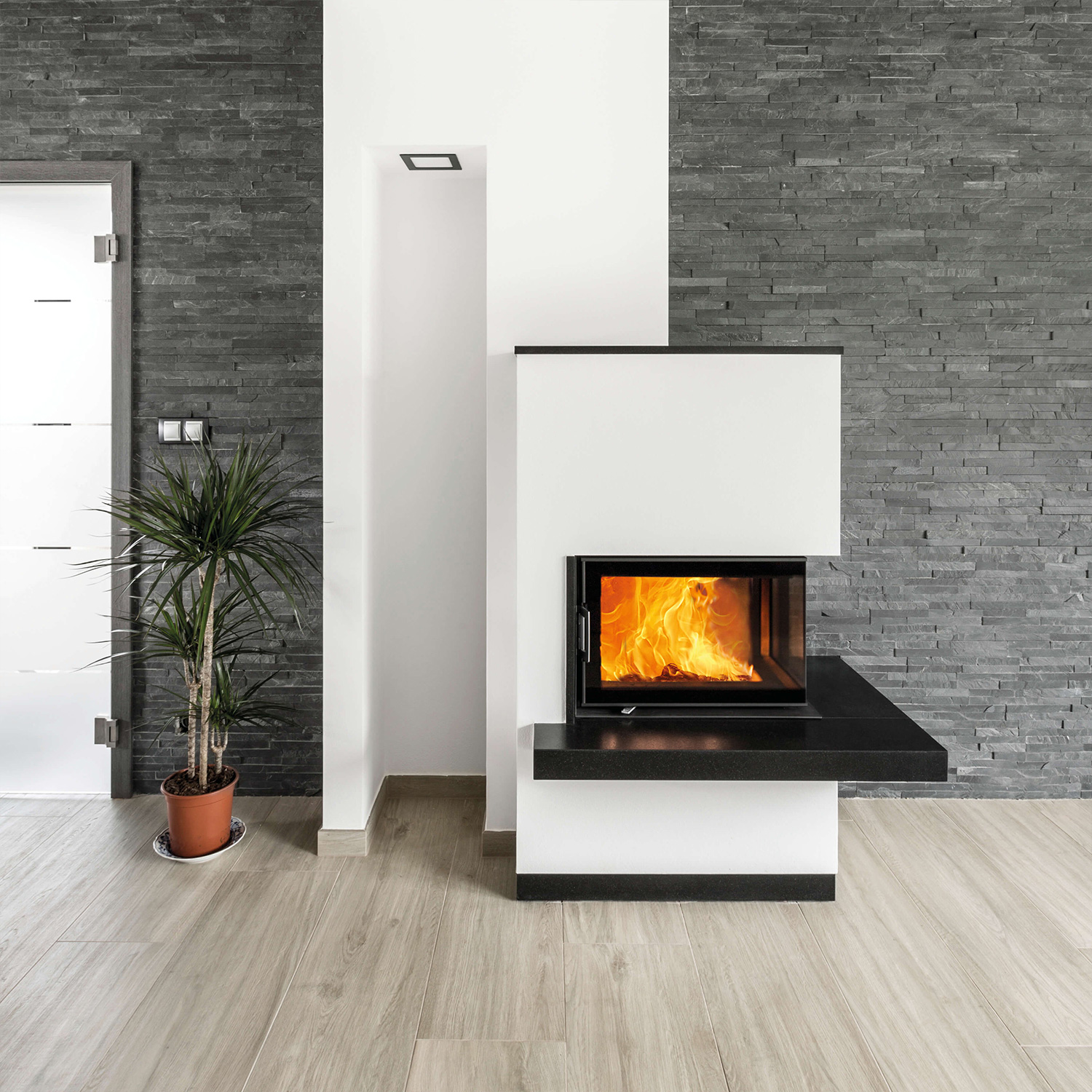 Austroflamm 63x40x42 K 2.0 Kamineinsatz Ecke rechts