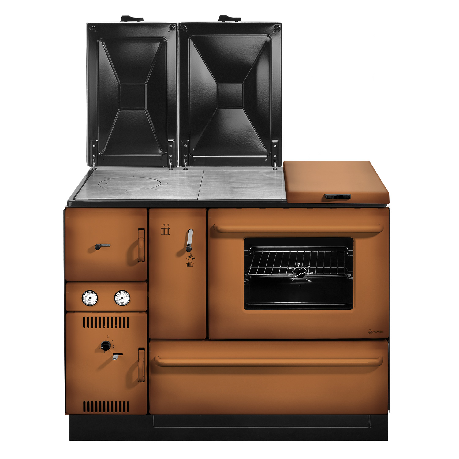 Wamsler K 178 K wasserführender Küchenherd Emailliert maron, RR rechts