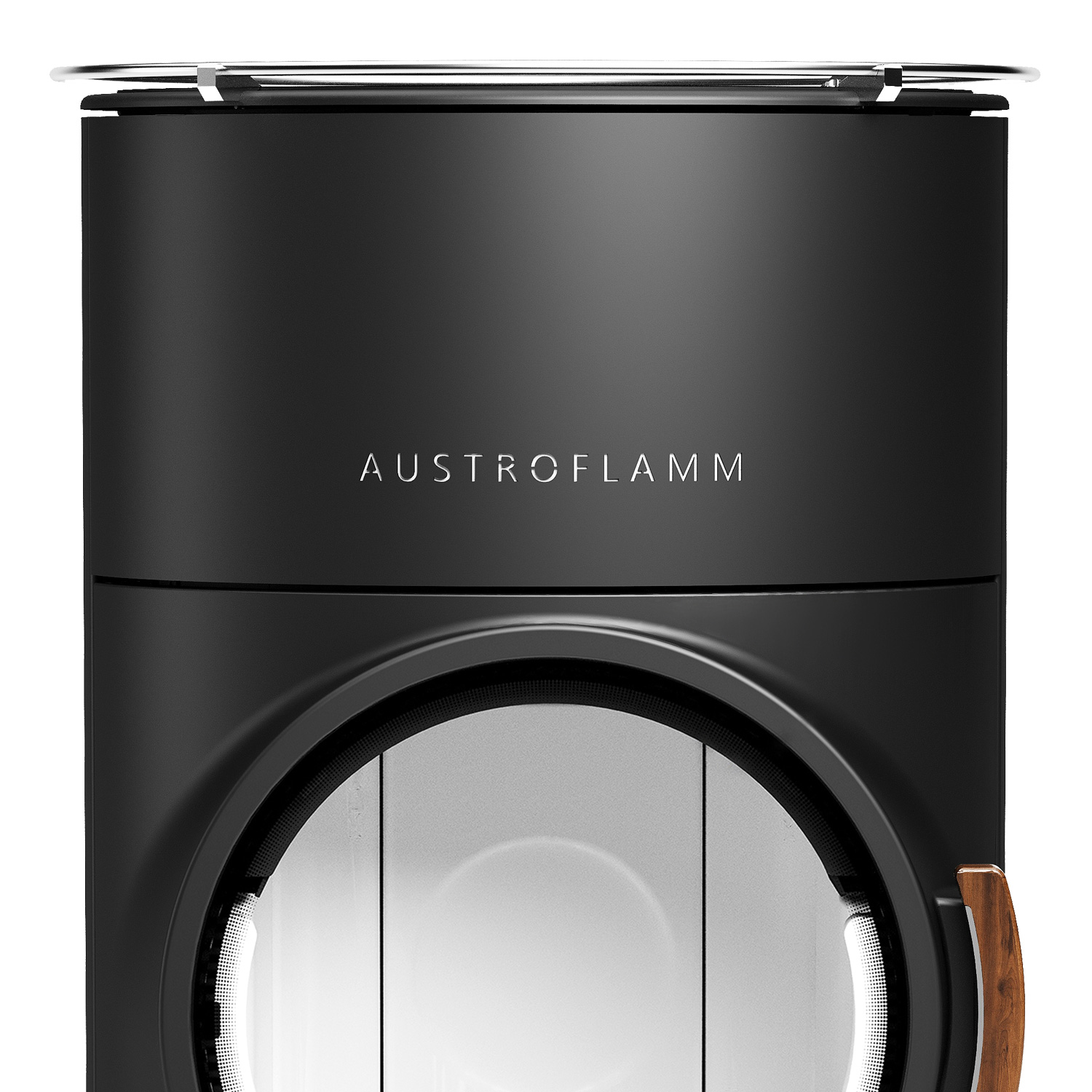 Austroflamm Clou compact Cook Kaminofen Stahl gussgrau, RR hinten + 1 m³ Kaminholz gratis