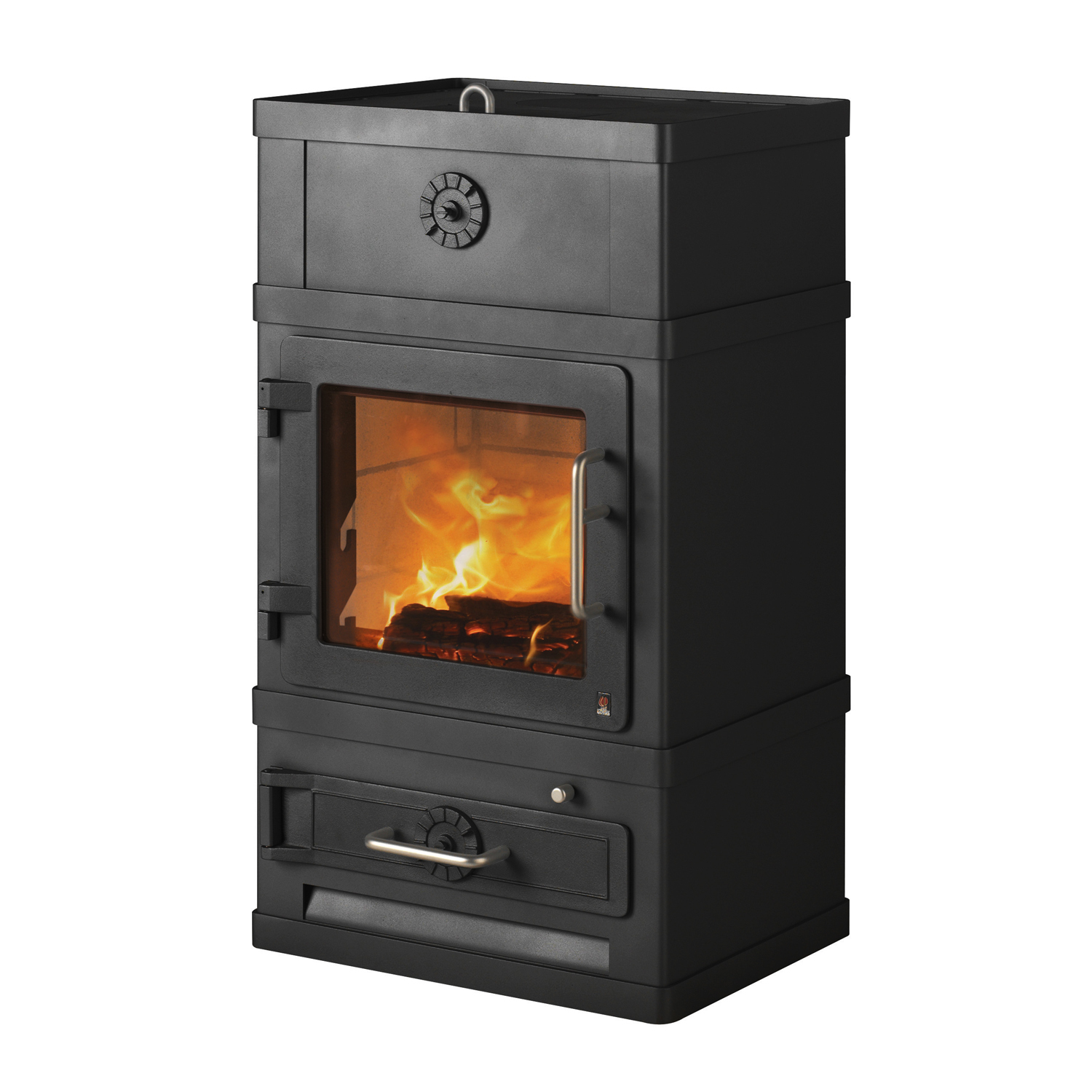 Lotus 2060 Kaminofen Schwarz, Rauchabgang hinten