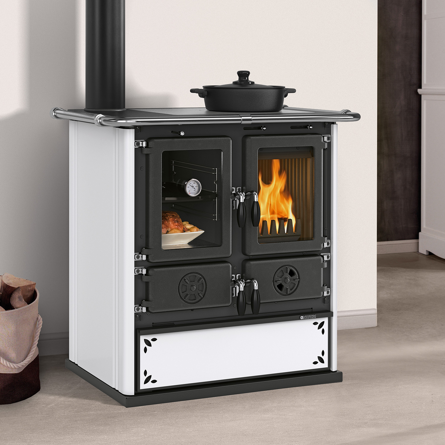 La Nordica Rosetta Sinistra 5.0 Steel Küchenofen Weiß gesprenkelt