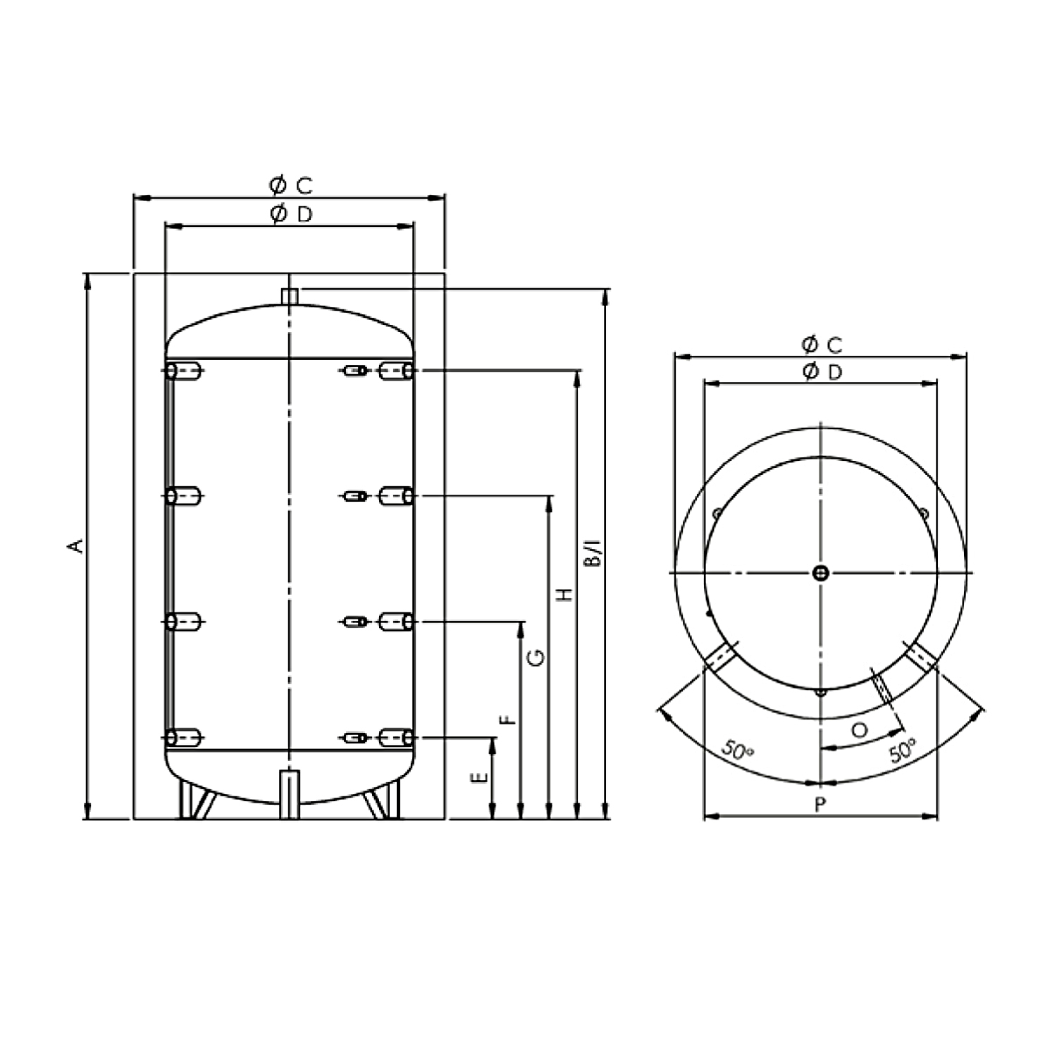 Pufferspeicher TPSM 1250 (1268 Liter) | Neodul-Isolierung