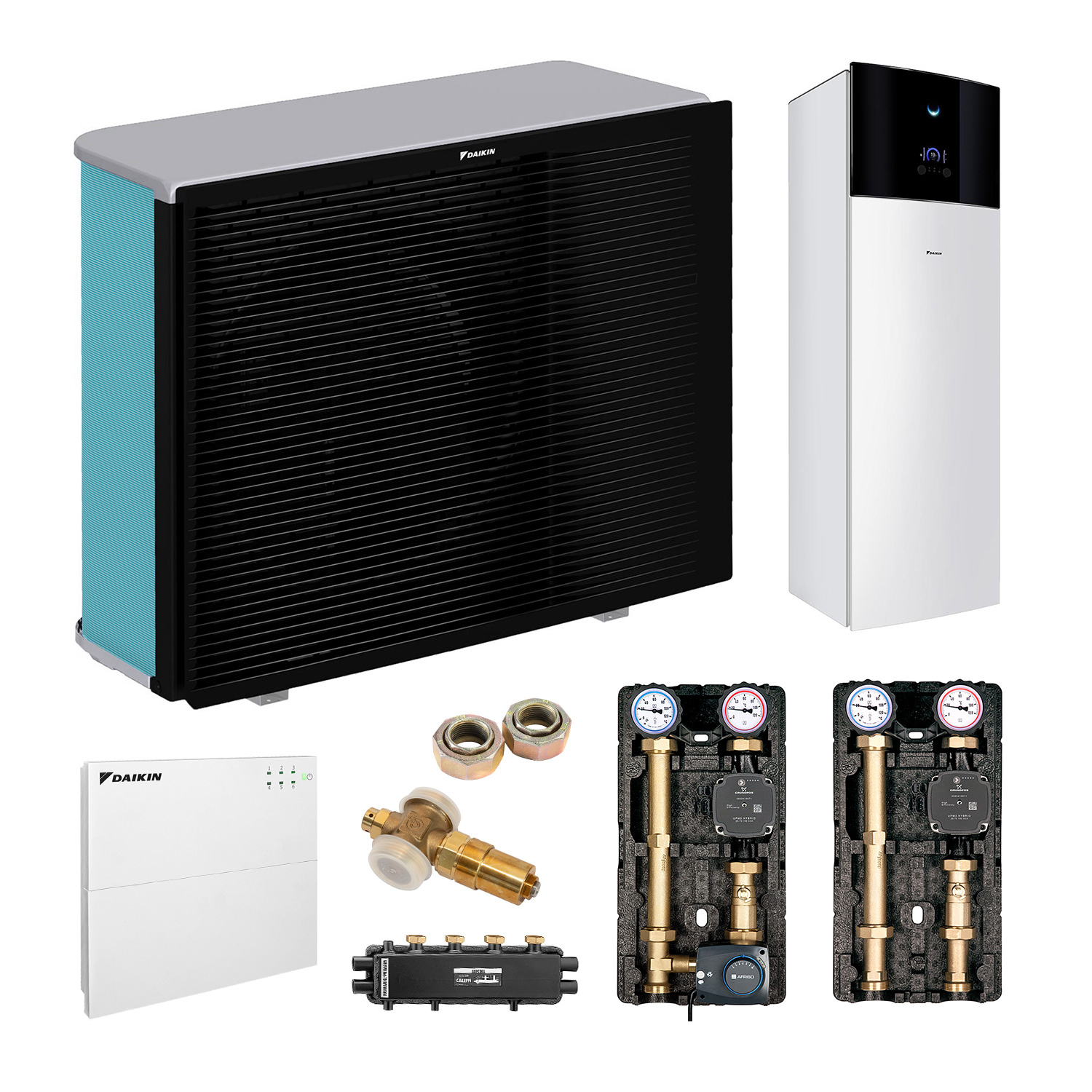 DAIKIN Altherma 3 H MT Baugröße 10 Hydrosplit-Wärmepumpe – Set 2 Heizkreise für Heizkörper und Fußbodenheizung mit Trinkwarmwasserbereitung 180 L