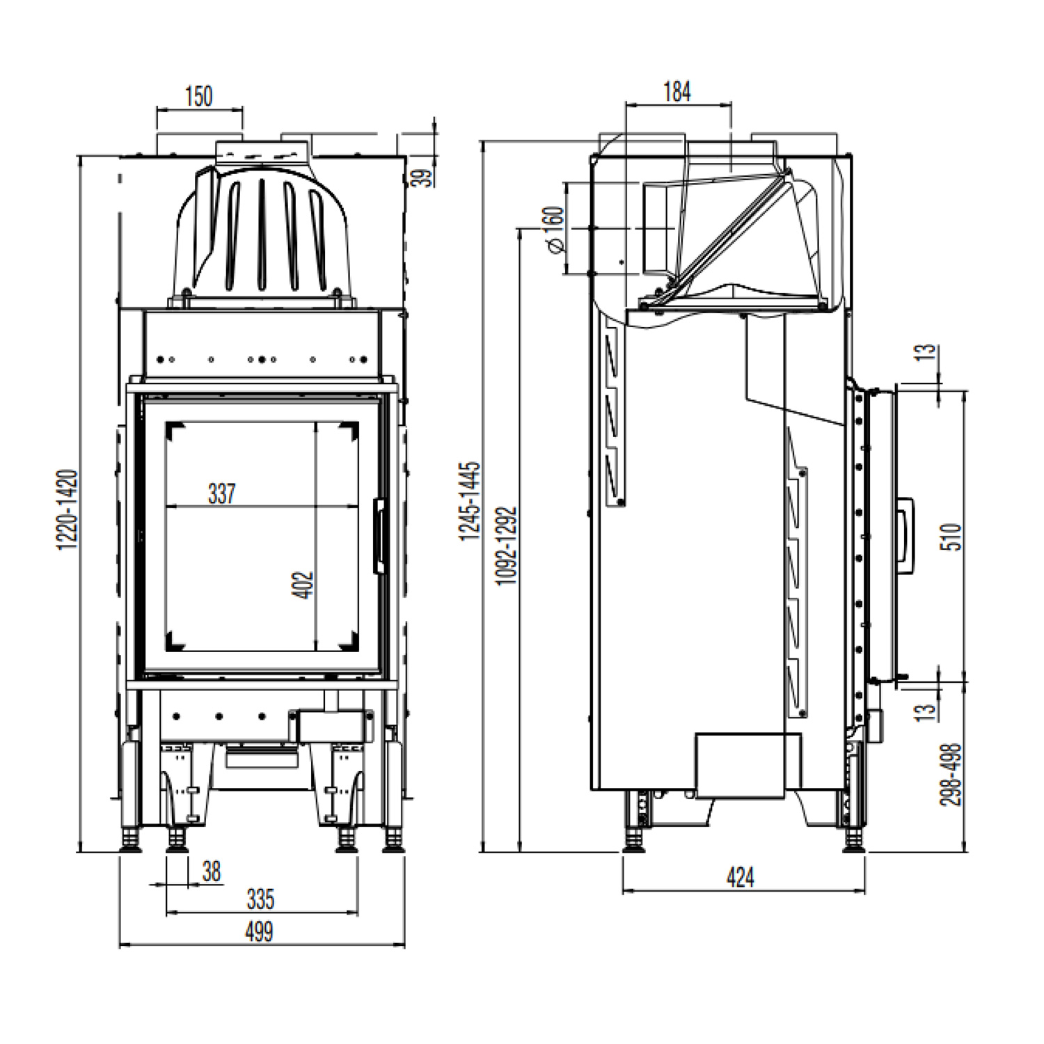 Austroflamm 45x51 K 2.0 Kamineinsatz Austroflamm 45x51 K 2.0 Kamineinsatz