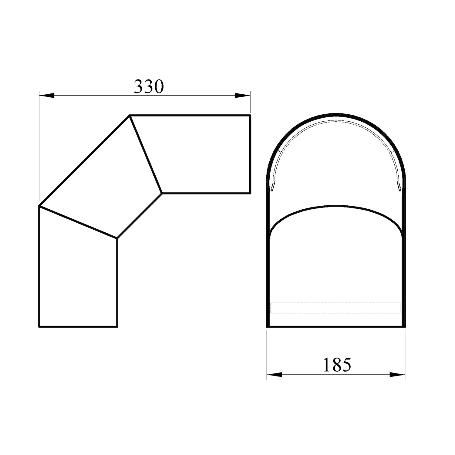 Raik Basic Thermoschild 150mm schwarz für 3teiligen Bogen 90° für Rauchrohr / Ofenrohr