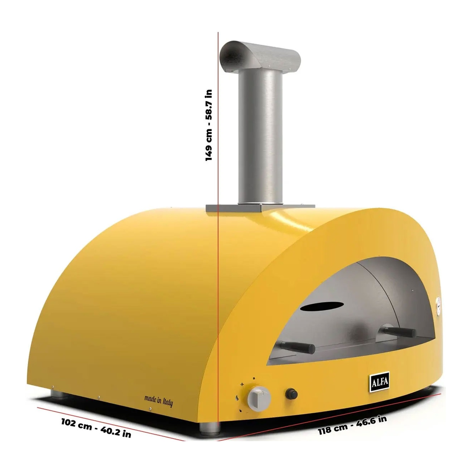 Alfa Moderno 5 Pizze Gas-Pizzaofen gelb