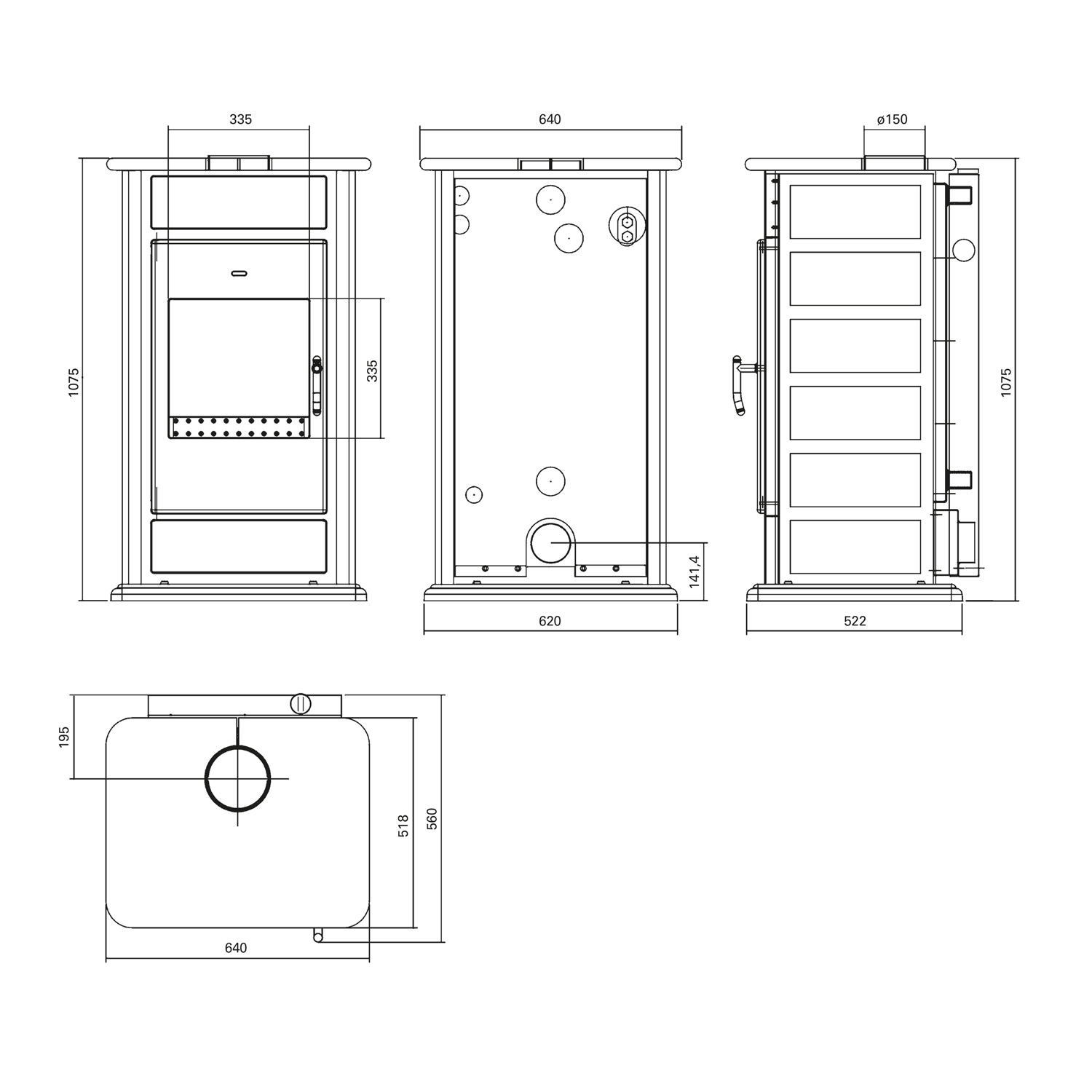 Schmitzker Alicante Wasserführender Kaminofen Anthrazit Speckstein Schmitzker Alicante Wasserführender Kaminofen Anthrazit Speckstein