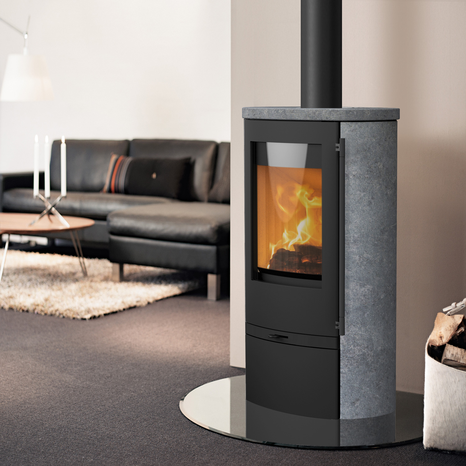 Lotus Jubilee 25 Kaminofen Stahl Schwarz / Speckstein, DIBt