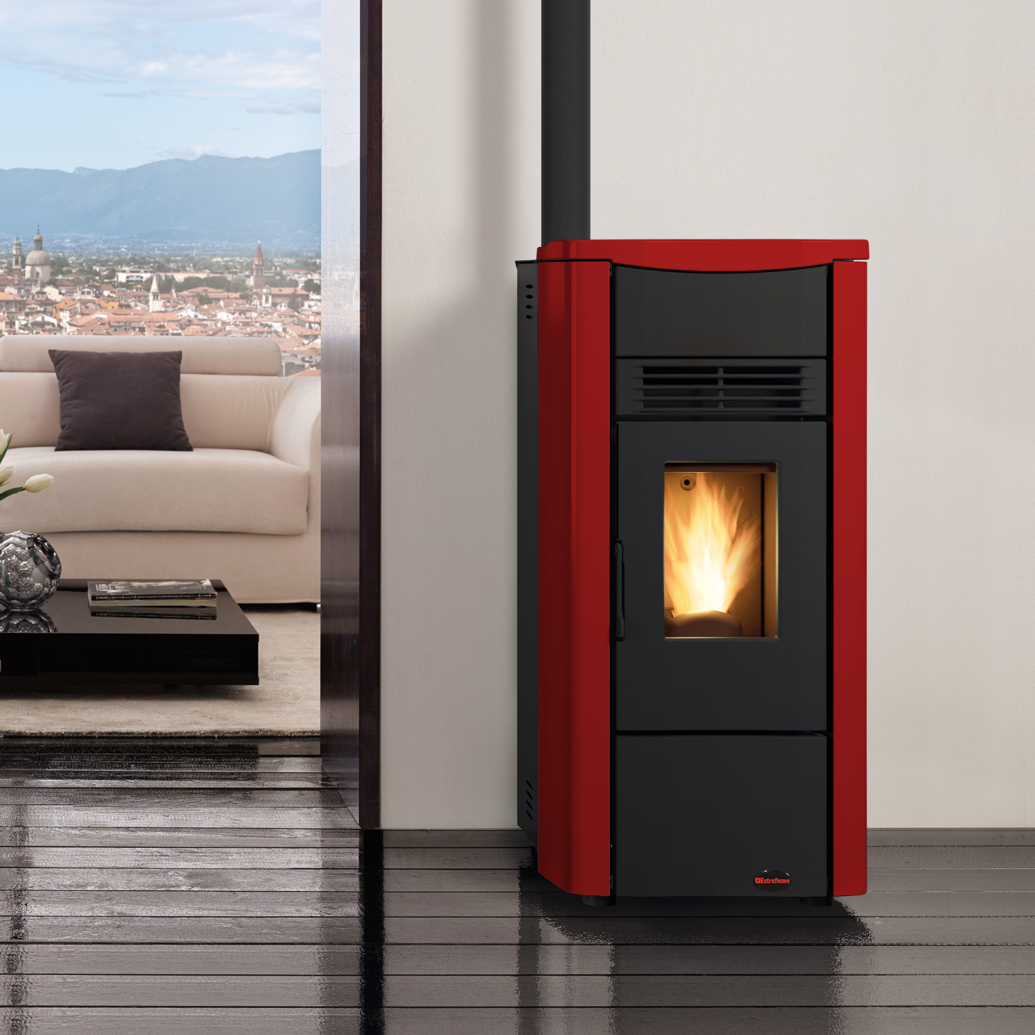Extraflame Giusy Plus EVO 2.0 Pelletofen Stahl Bordeaux Extraflame Giusy Plus EVO 2.0 Pelletofen Stahl Bordeaux