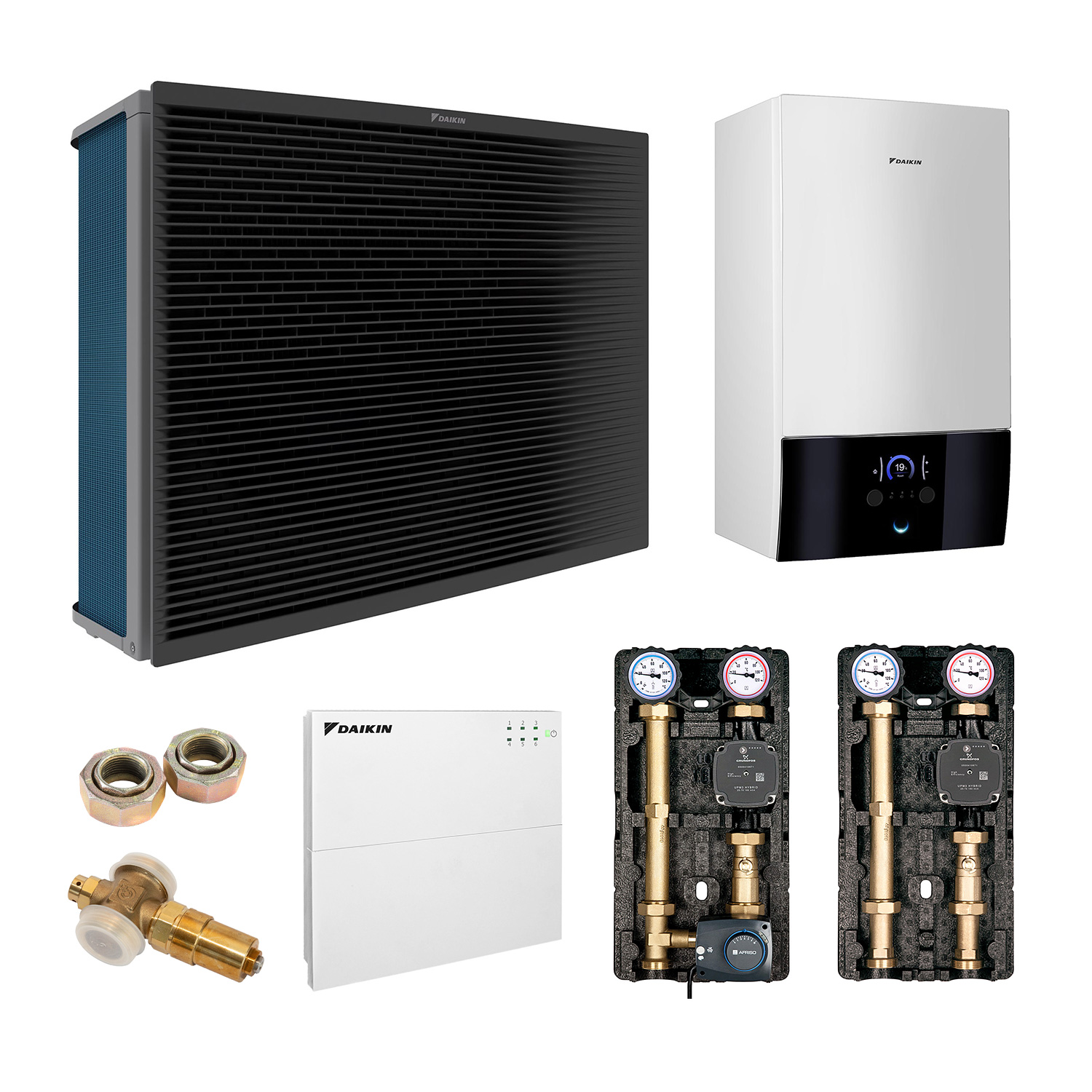 DAIKIN Altherma 3 H HT Baugröße 16 Hydrosplit-Wärmepumpe – Set 2 Heizkreise für Heizkörper und Fußbodenheizung ohne Trinkwarmwasserbereitung