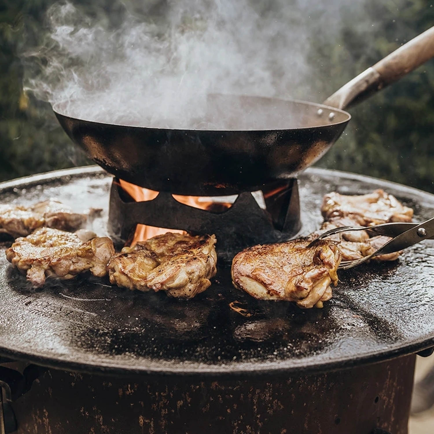 Moesta Stahlwok mit Holzgriff