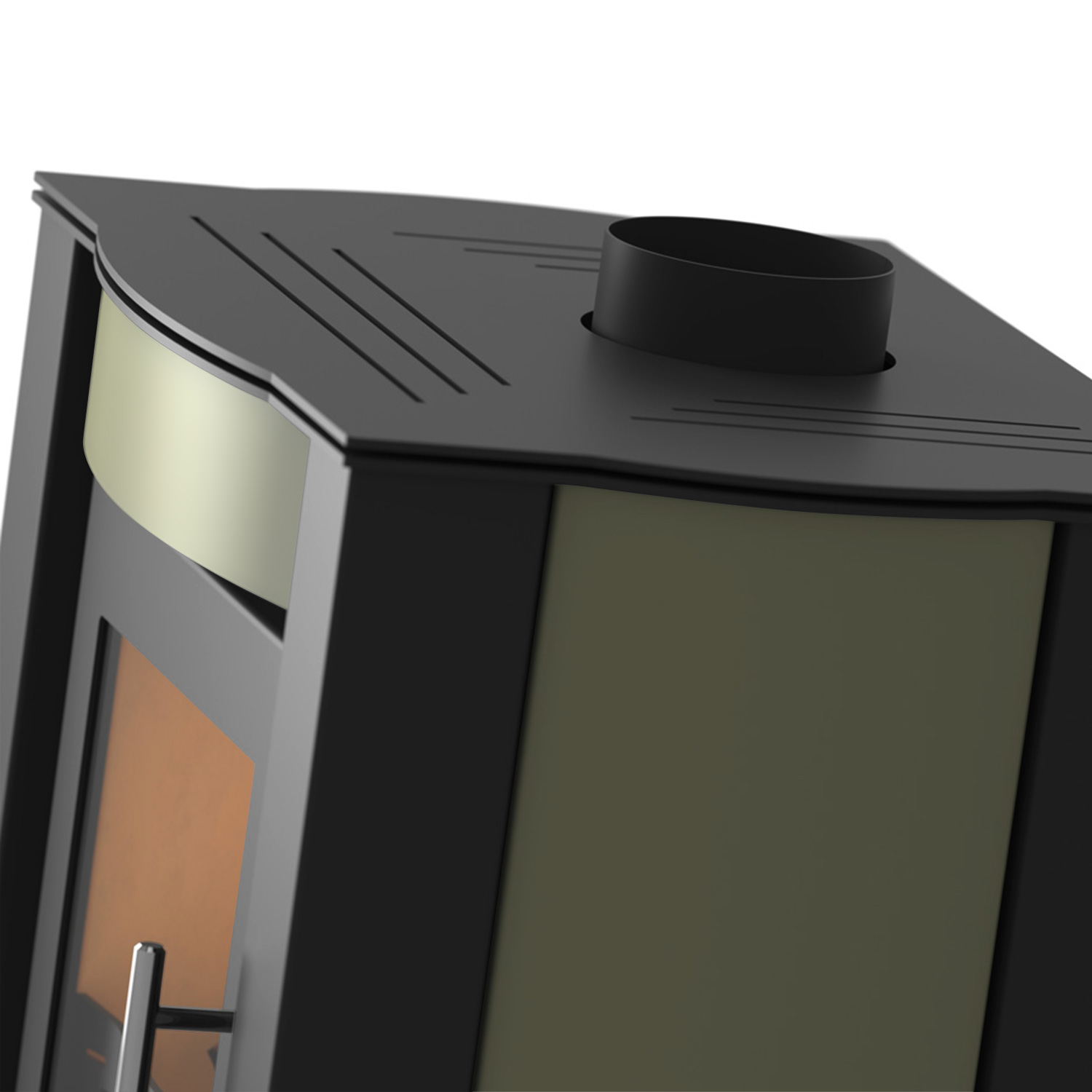 HS Flamingo AMOS Kaminofen Olive HS Flamingo AMOS Kaminofen Olive