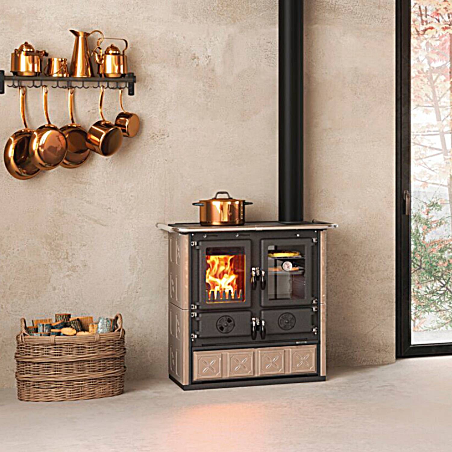 La Nordica ROSETTA.16 Majolika - Taupe Küchenofen