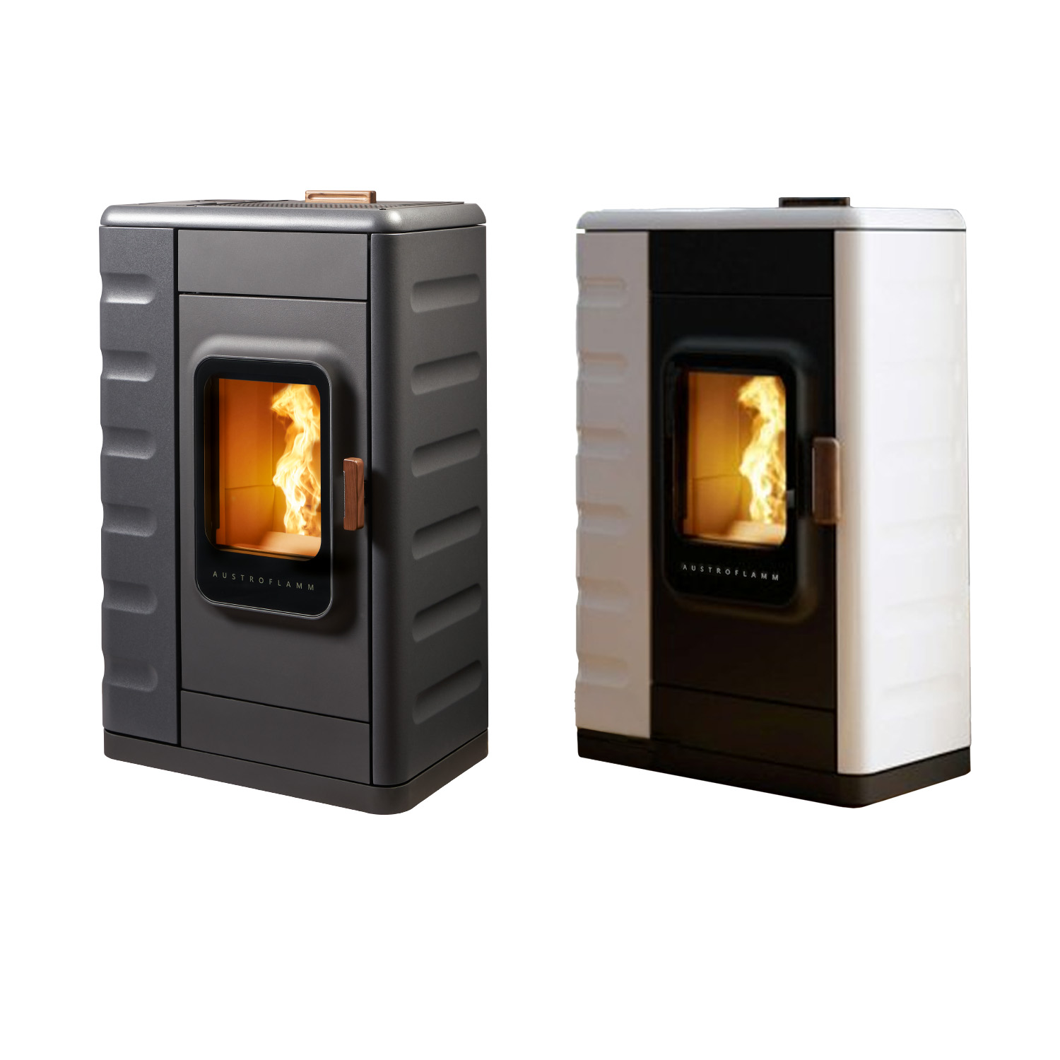 Austroflamm Ruby Pelletofen Stahl Keramik Bright White