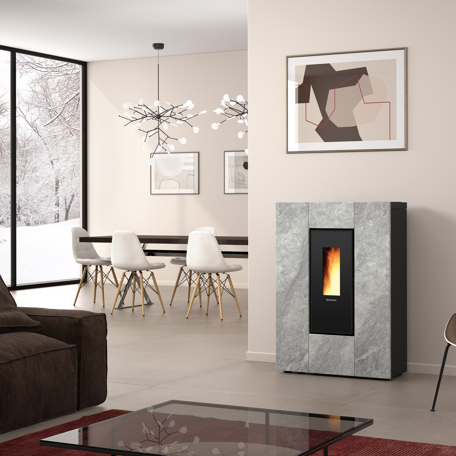 Extraflame Marilena Plus AD Pelletofen Naturstein