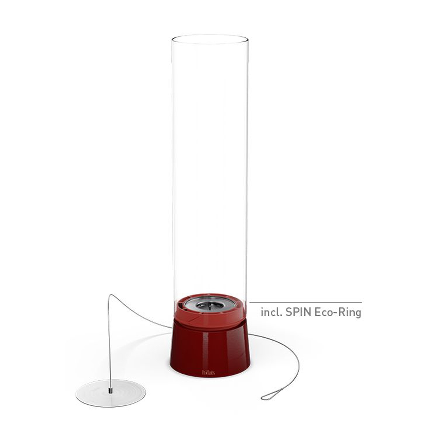 höfats SPIN air 1200 Tischfeuer Emaille rot + 1 Liter Bioethanol gratis