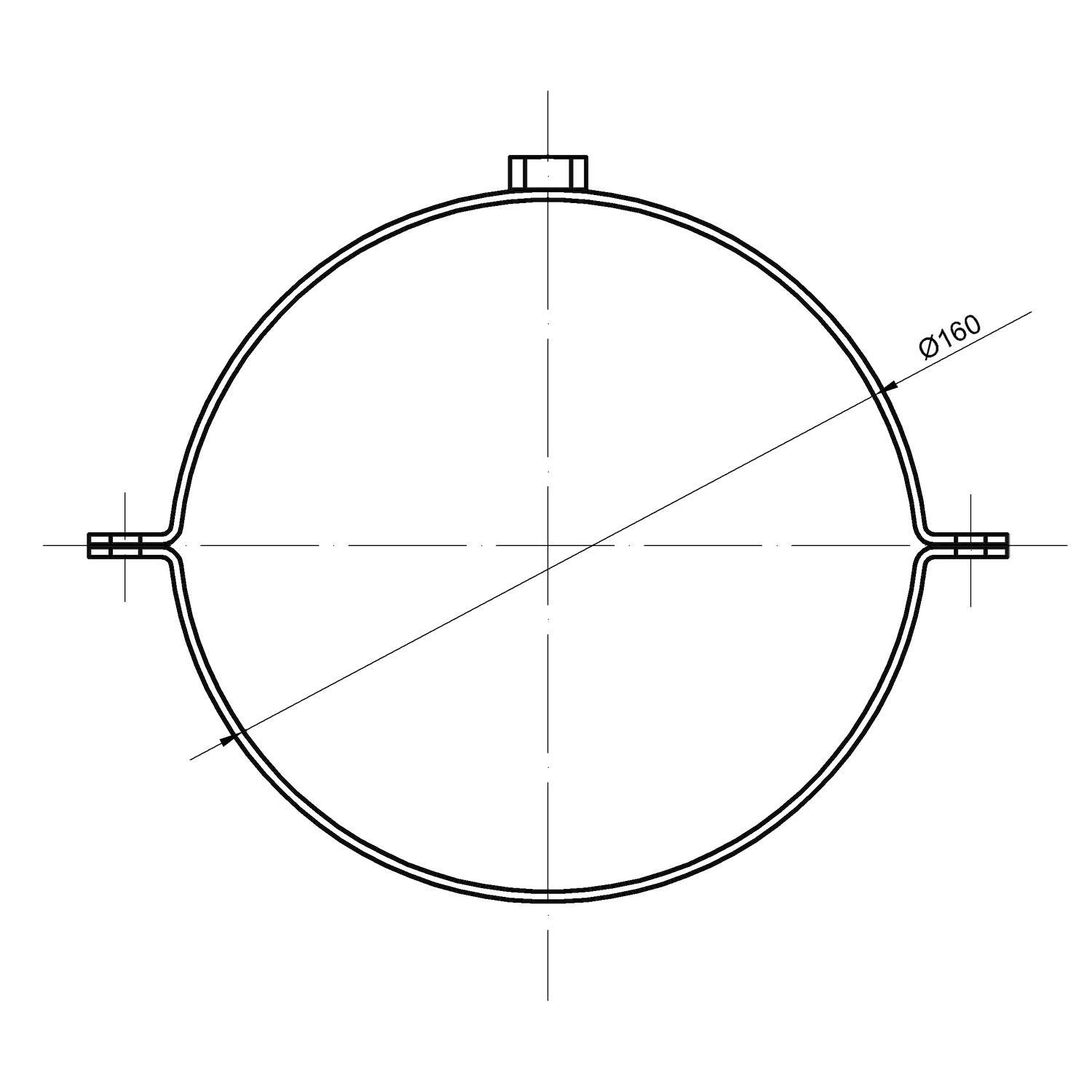 Raik Basic Rohrschelle 160mm schwarz für Rauchrohr / Ofenrohr