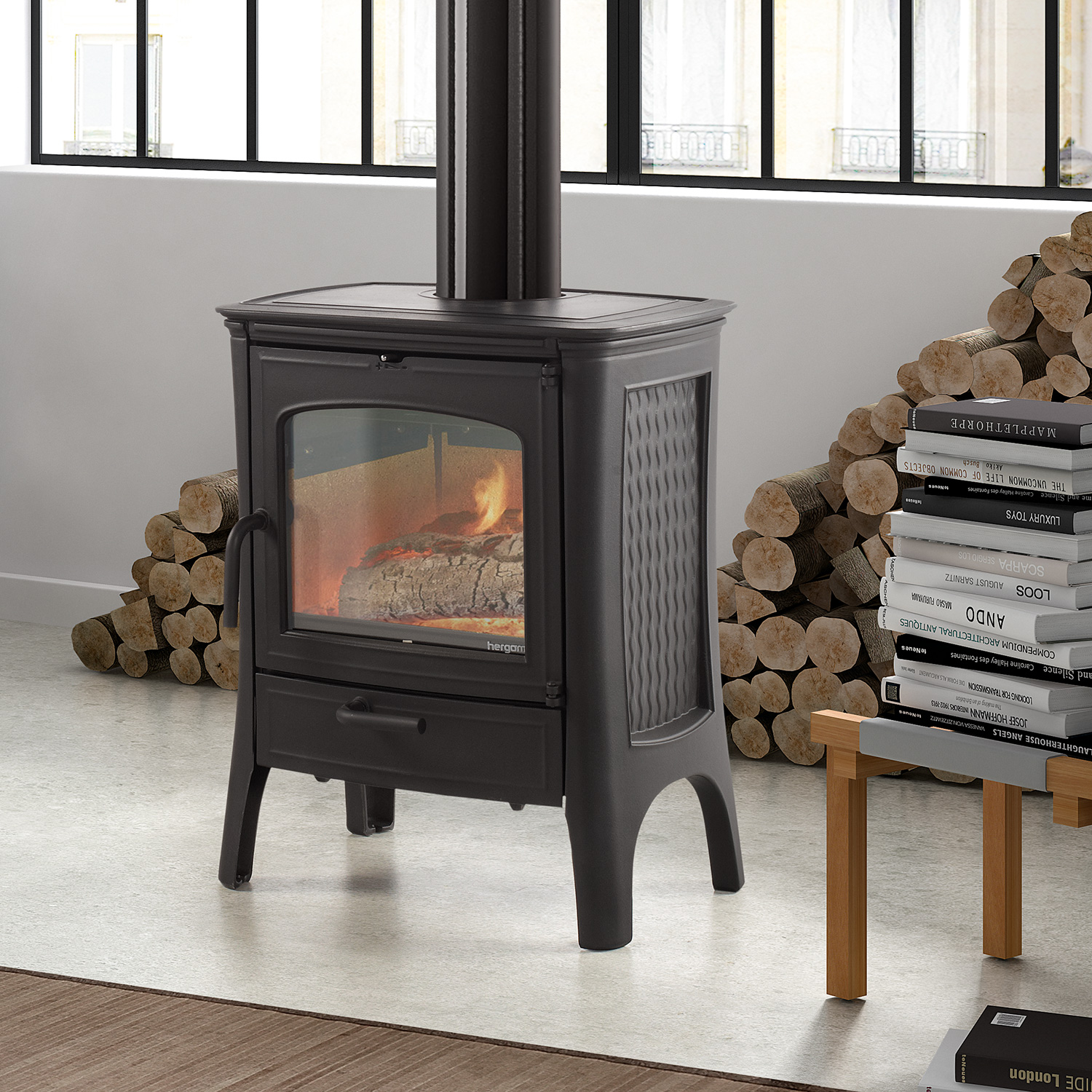 Hergom E20 Kaminofen Gusseisen Schwarz Hergom E20 Kaminofen Gusseisen Schwarz