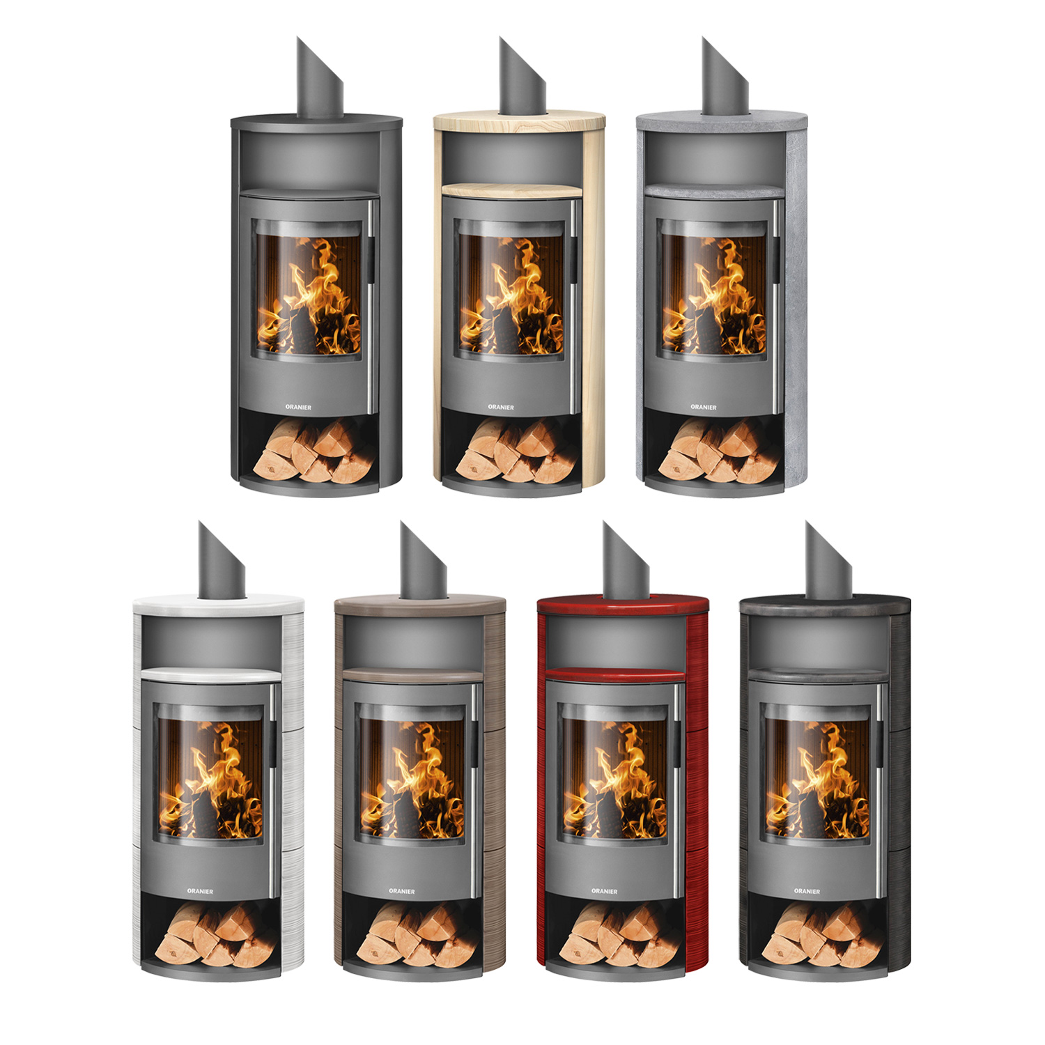 Oranier Polar Neo 6 Kaminofen Stahl Gussgrau / Keramik Paprikarot, DIBt Oranier Polar Neo 6 Kaminofen Stahl Gussgrau / Keramik Paprikarot, DIBt