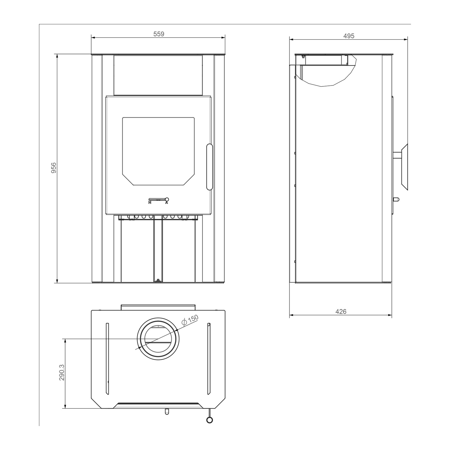 Wamsler Kaminofen Cube Stahl schwarz