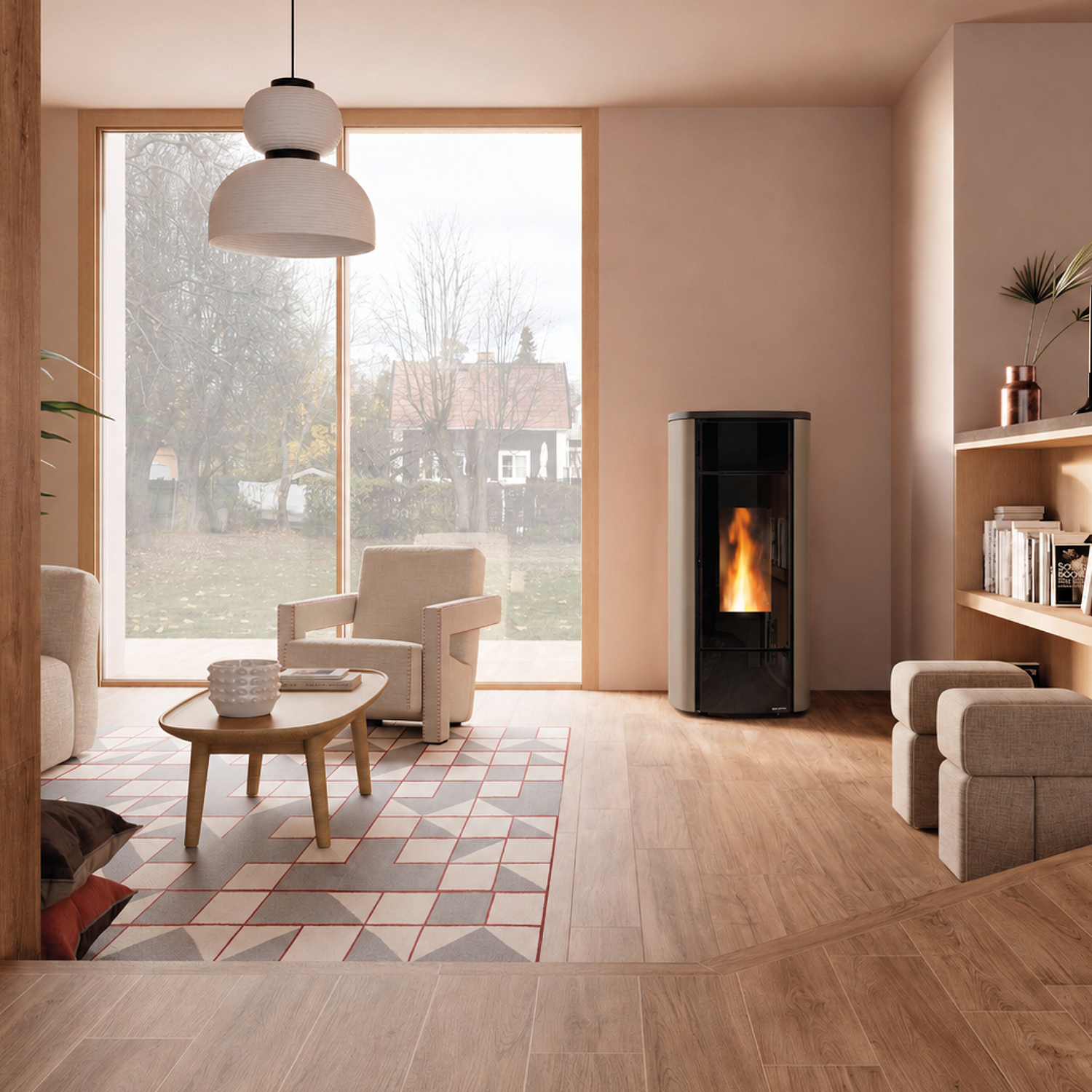 Extraflame Miriana Idro H20 wasserführender Pelletofen taupe matt Evolution Line