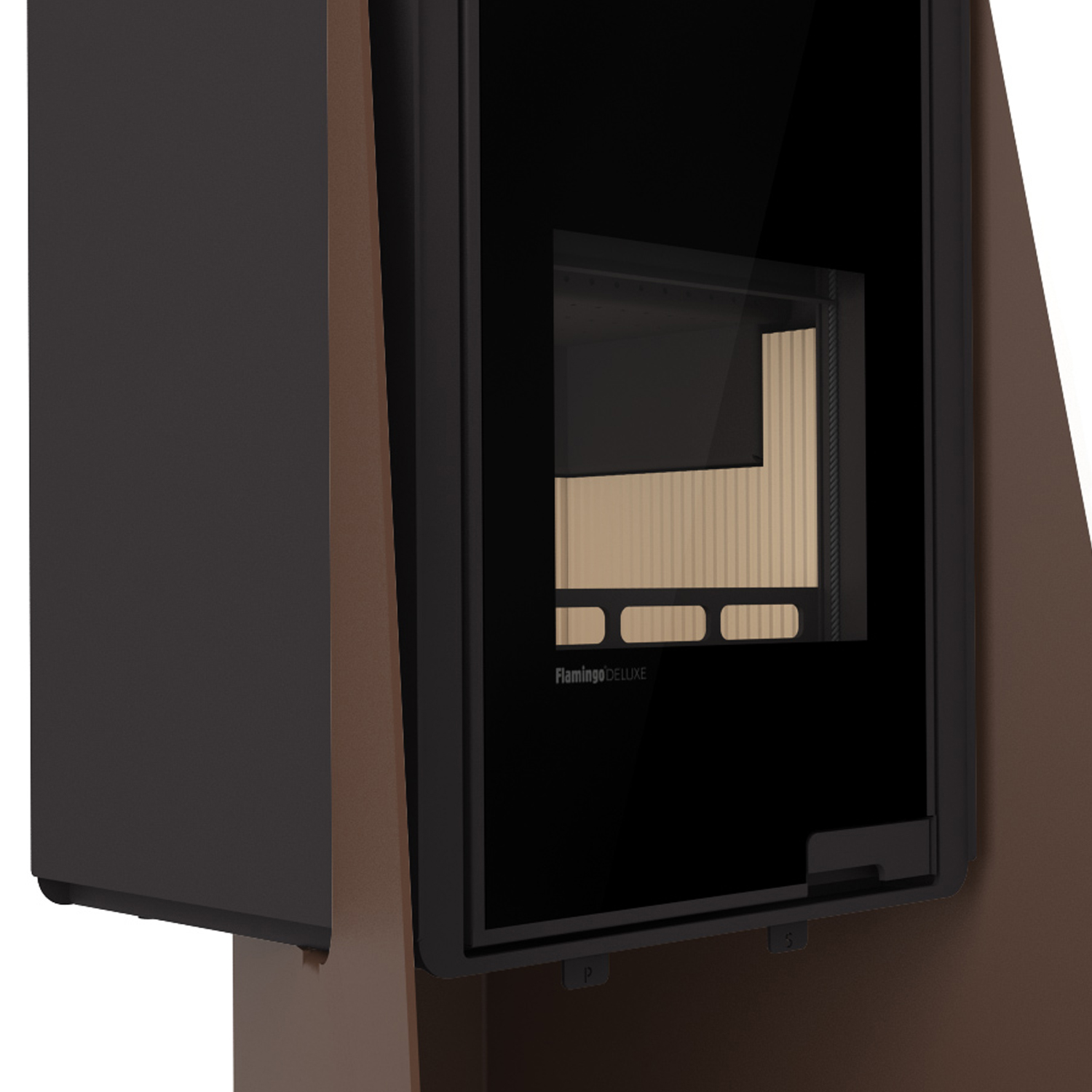 HS Flamingo Deluxe Island Kaminofen Braun