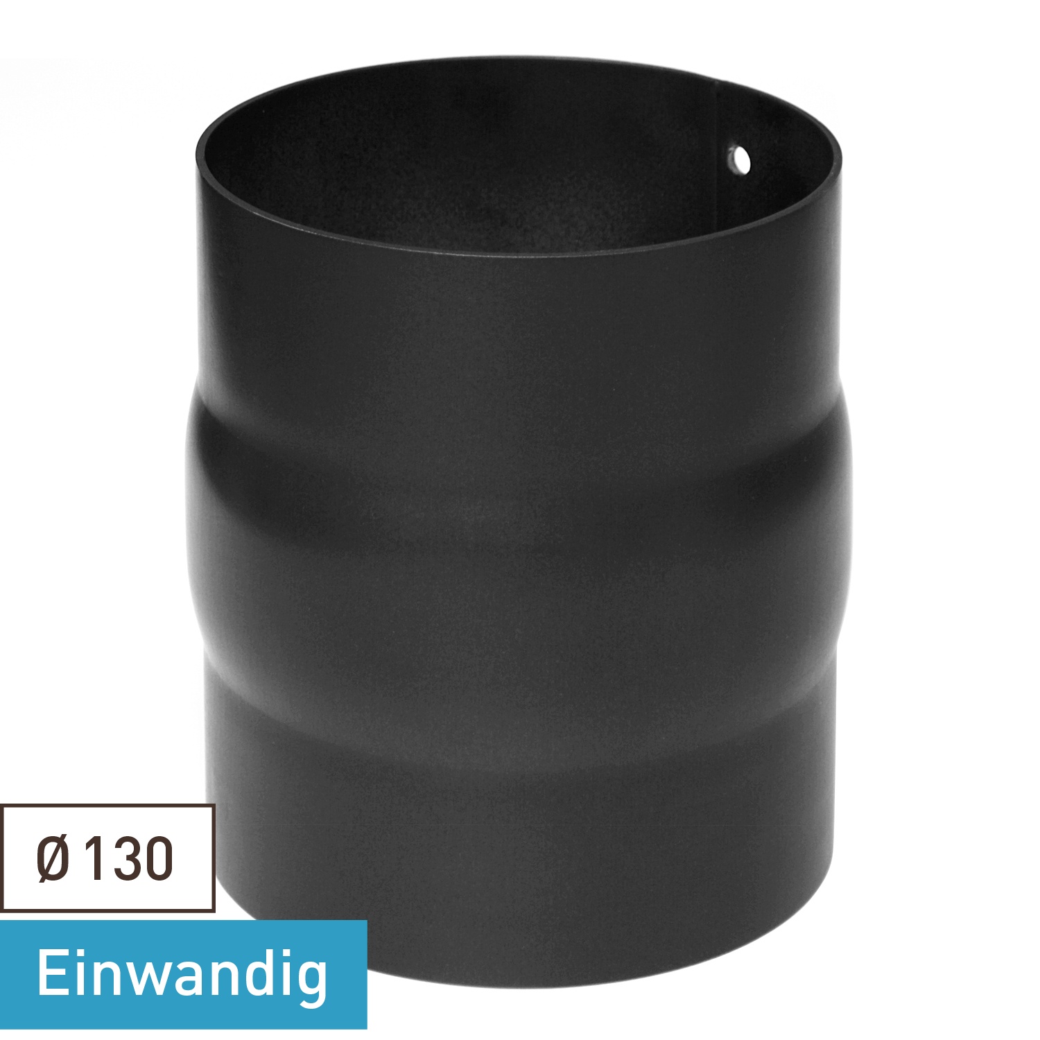 Raik Basic Adapter 130mm schwarz für Rauchrohr / Ofenrohr