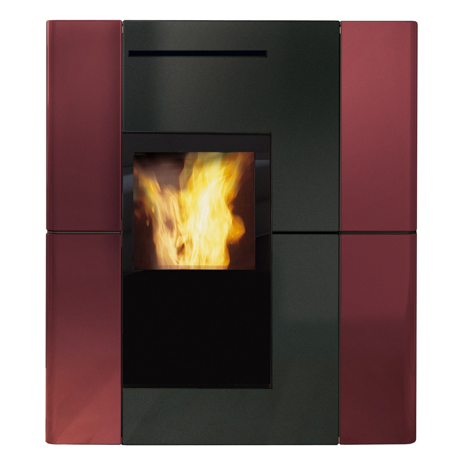 Edilkamin Blade H 23 Evo wasserführendender Pelletofen Keramik Bordeaux inkl. Kit R-FX