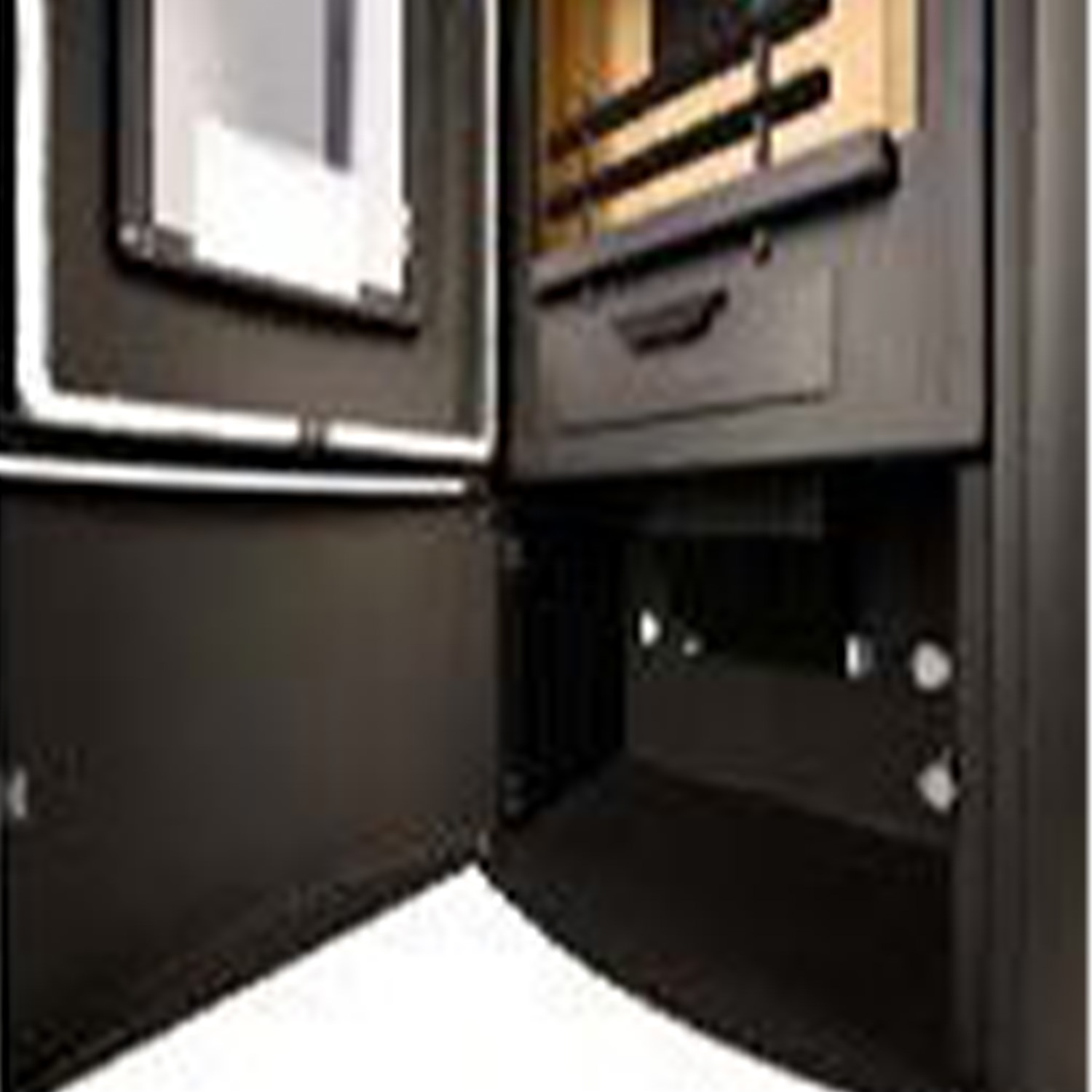 Haas+Sohn WIEN.l easy III 3 Sichtscheiben mit Holzfach Kaminofen ohne Türe tief-schwarz