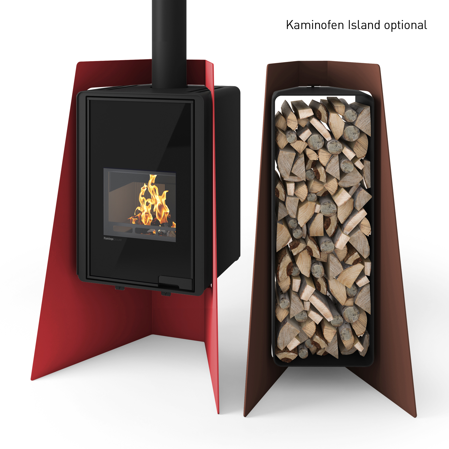 HS Flamingo Deluxe 3 Holzregal Braun