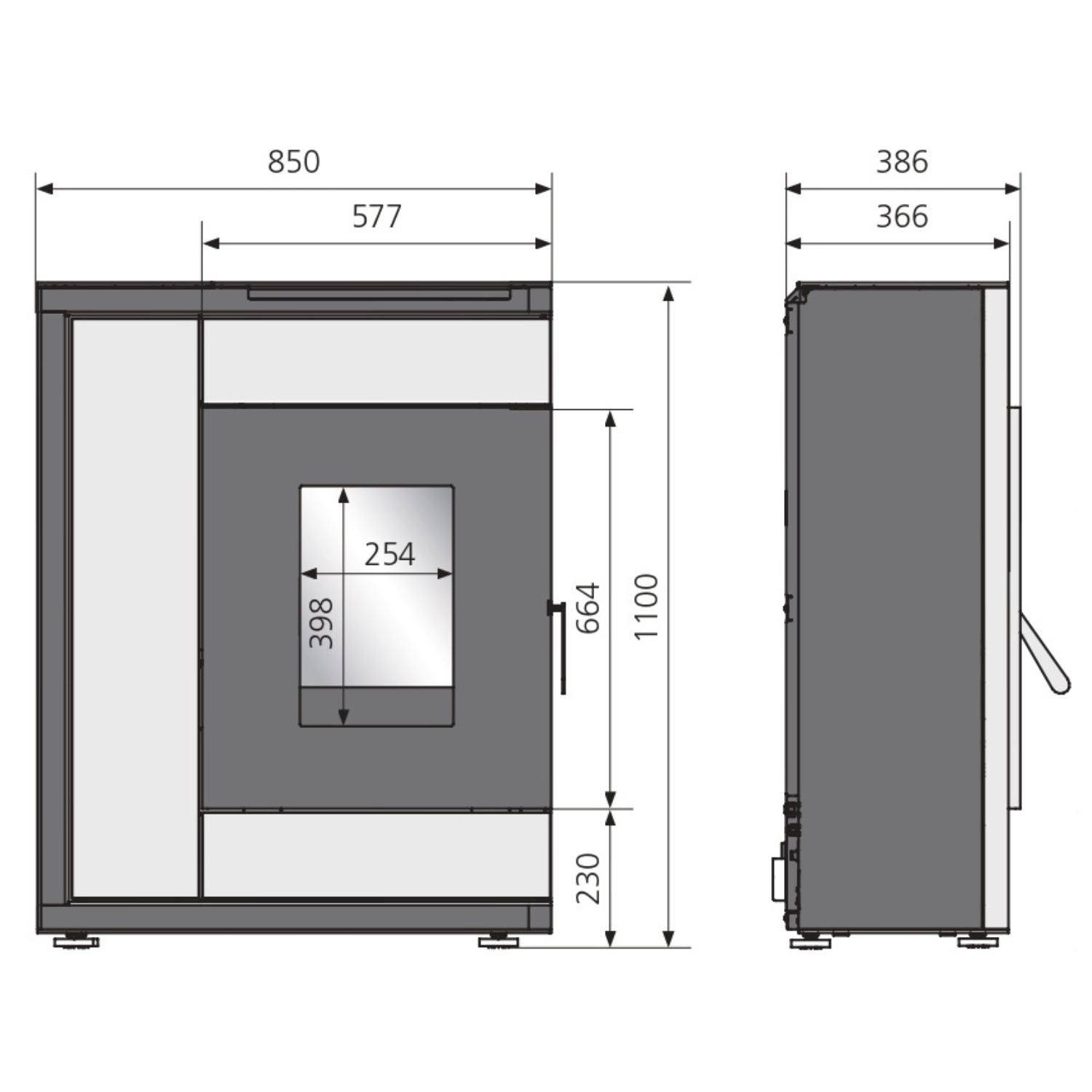 Oranier Boreas II Pelletofen Stahl Schwarz / Sintered Stone Schiefer, Rauchrohr hinten Oranier Boreas II Pelletofen Stahl Schwarz / Sintered Stone Schiefer, Rauchrohr hinten